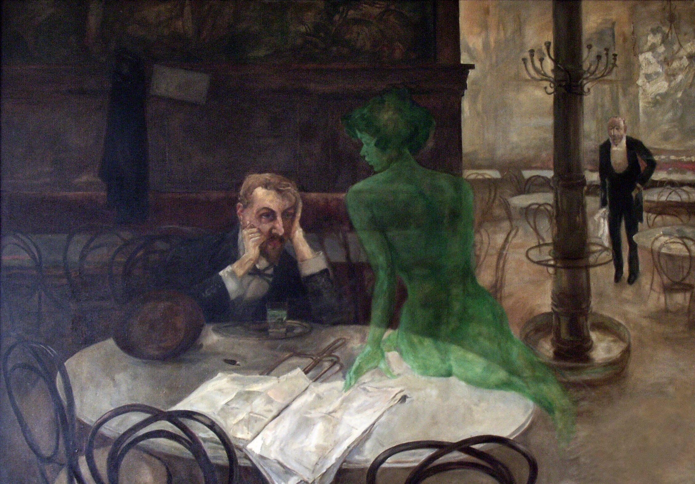 Piják absintu by Viktor Oliva - 1901 