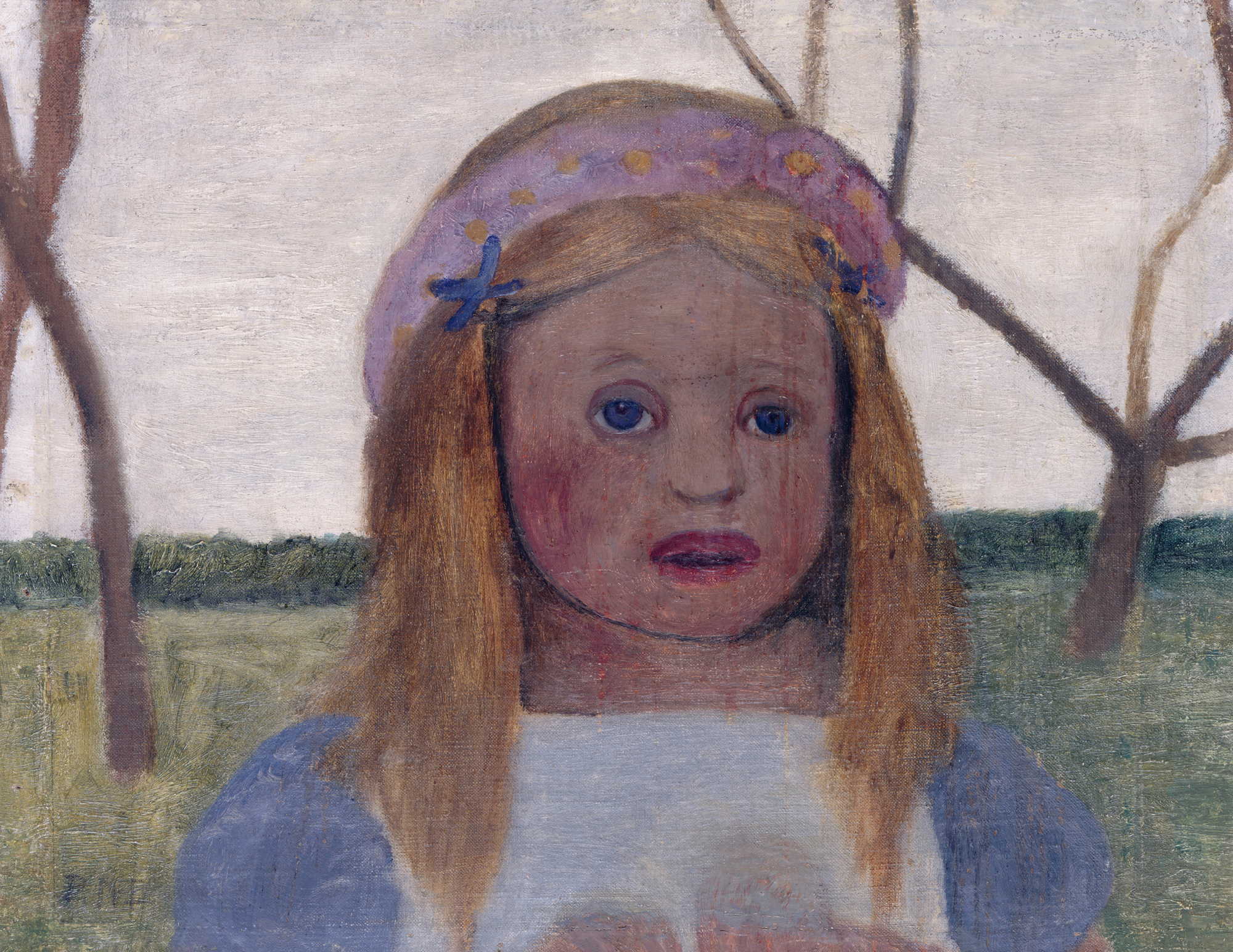 دختری با گل گارلند by Paula Modersohn-Becker - 1901 
