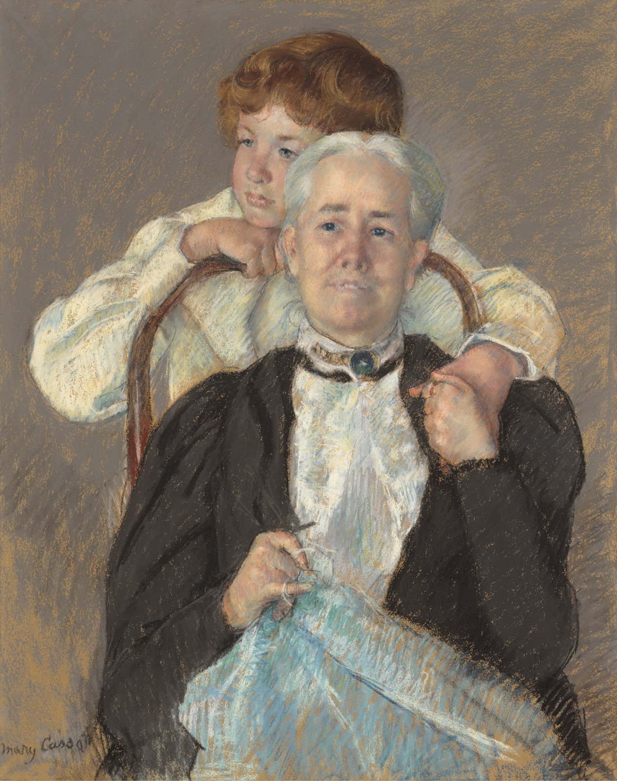 Portrait of Mrs. Cyrus J. Lawrence with her Grandson by Mary Cassatt - c. 1898 - 71.1 x 58.4 cm The Clark