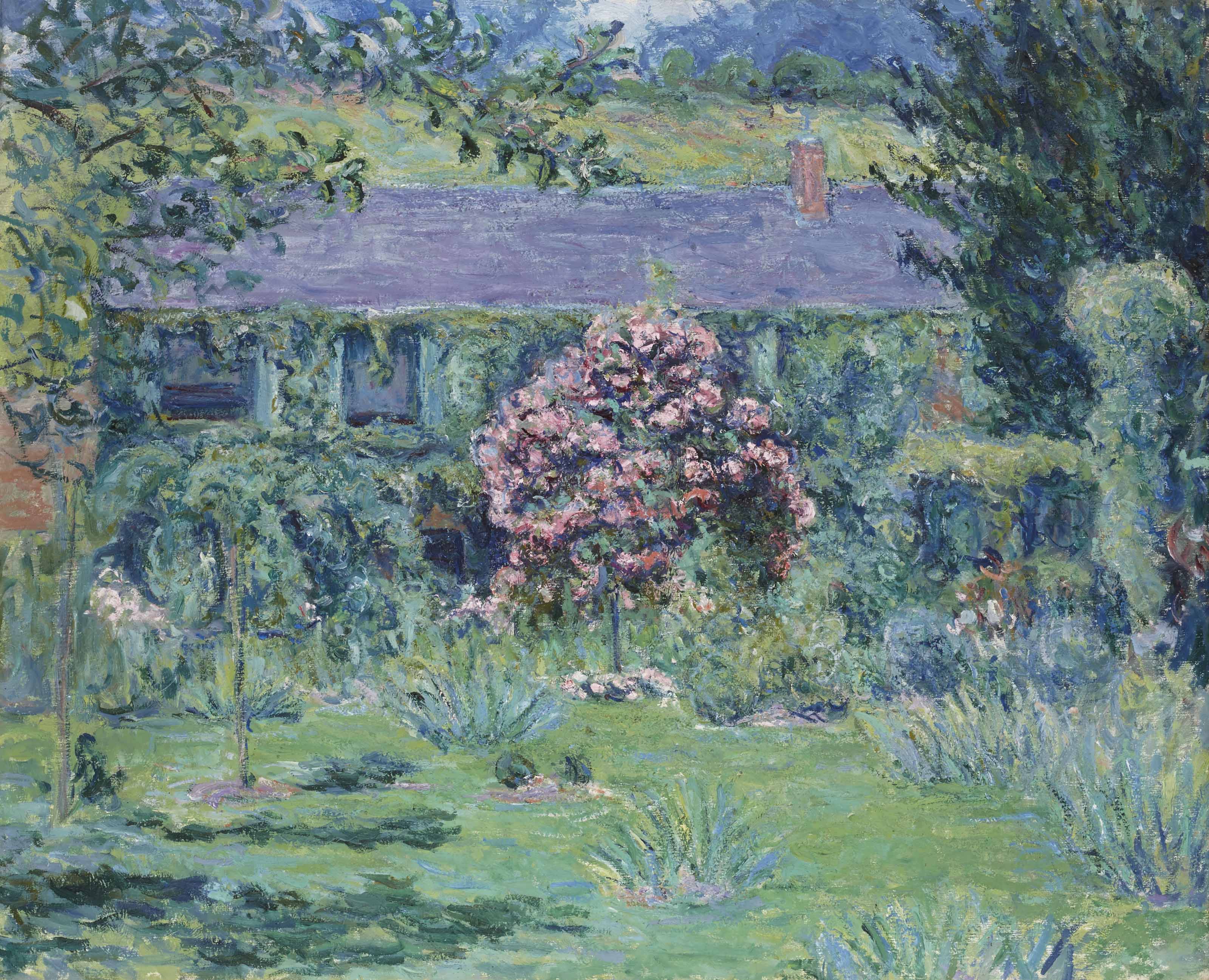 Monets Haus in Giverny by Blanche Hoschedé Monet - 59,4 x 72,8 cm Private Sammlung