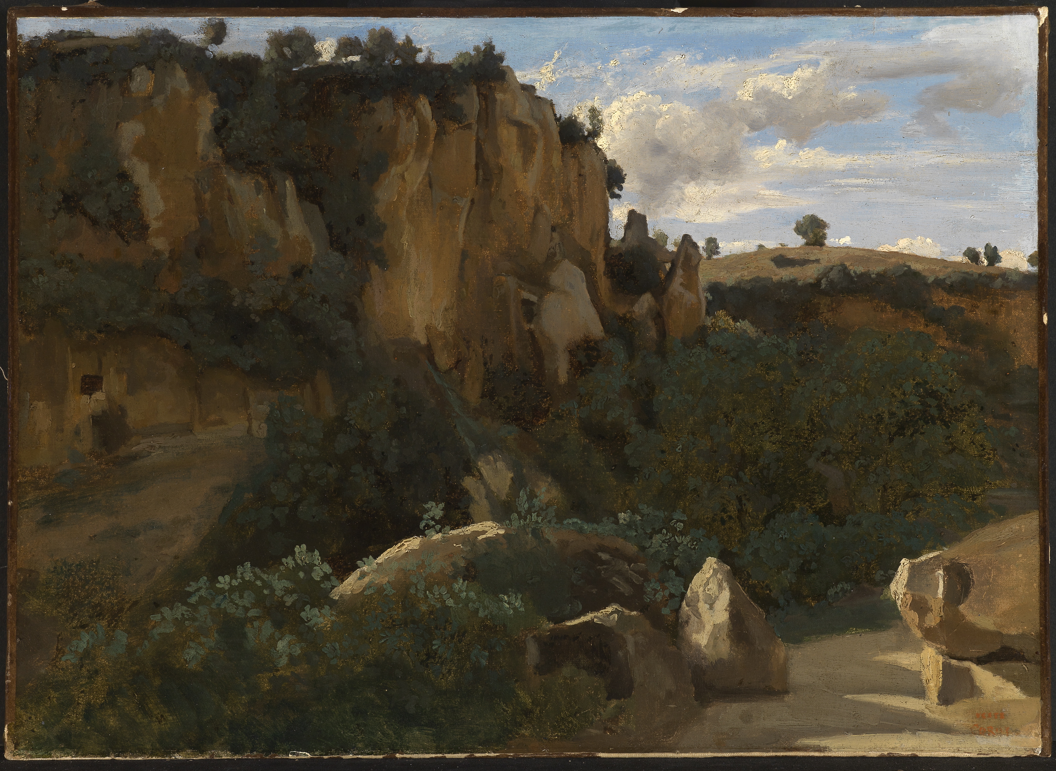 奇維塔·卡斯特拉納的岩石森林谷 by Jean-Baptiste-Camille Corot - 1826/1827年 