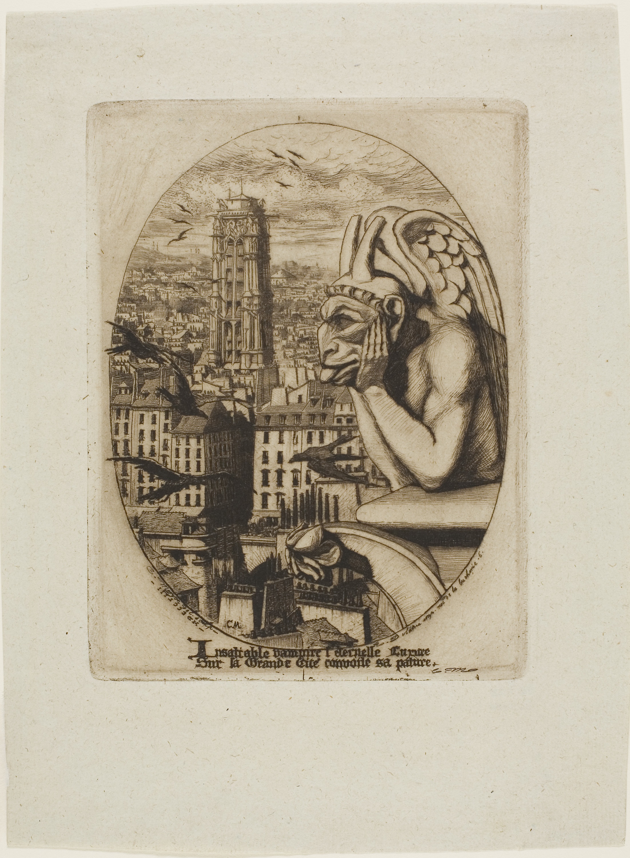 Le Stryge (Der Vampir) by Charles Meryon - 1853 - 15.5 x 11.5 cm Art Institute of Chicago