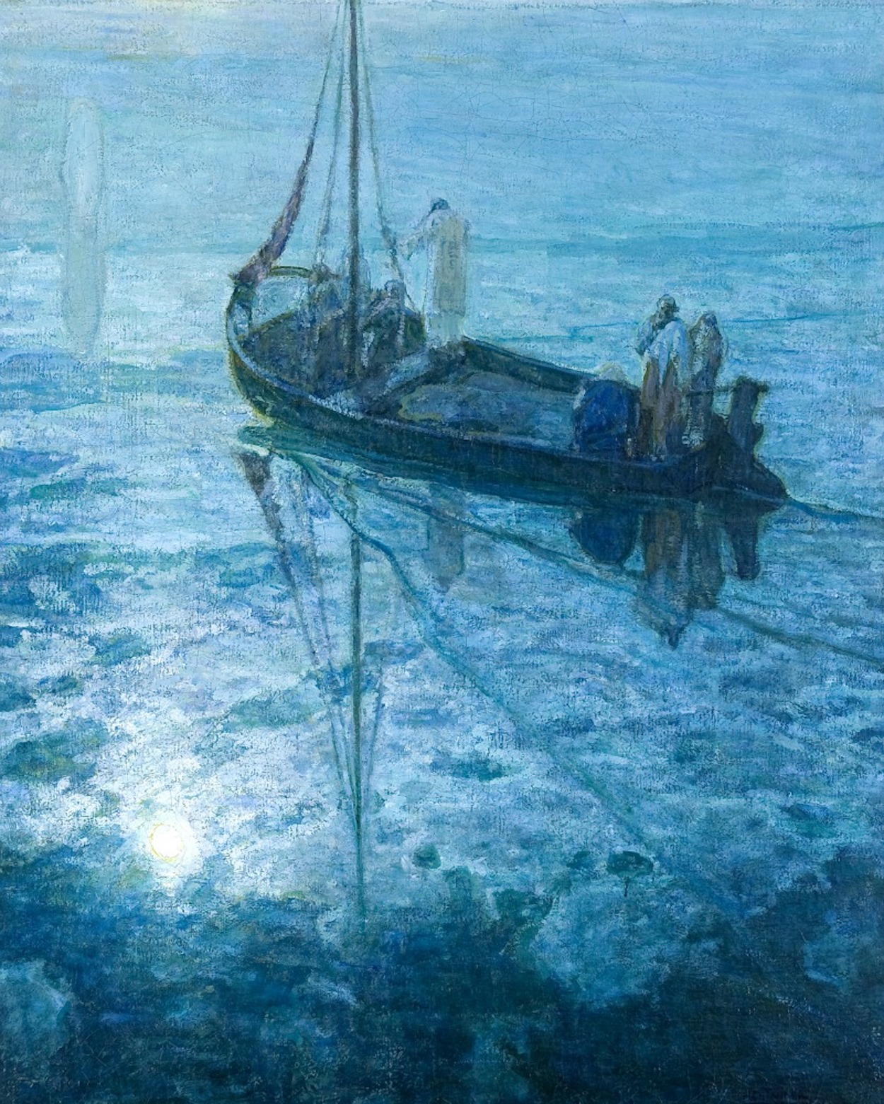 Los discípulos ven a Cristo caminando sobre el agua by Henry Ossawa Tanner - 1902-1912 - 126,4 × 101,3 cm Des Moines Art Center