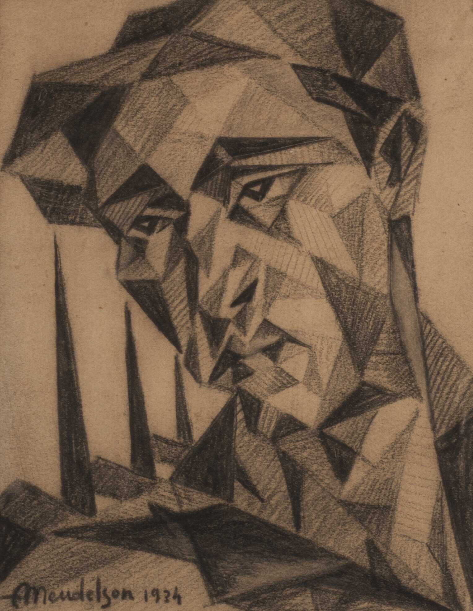Portret van een man by Abraham Wolf Mendelson - 1934 