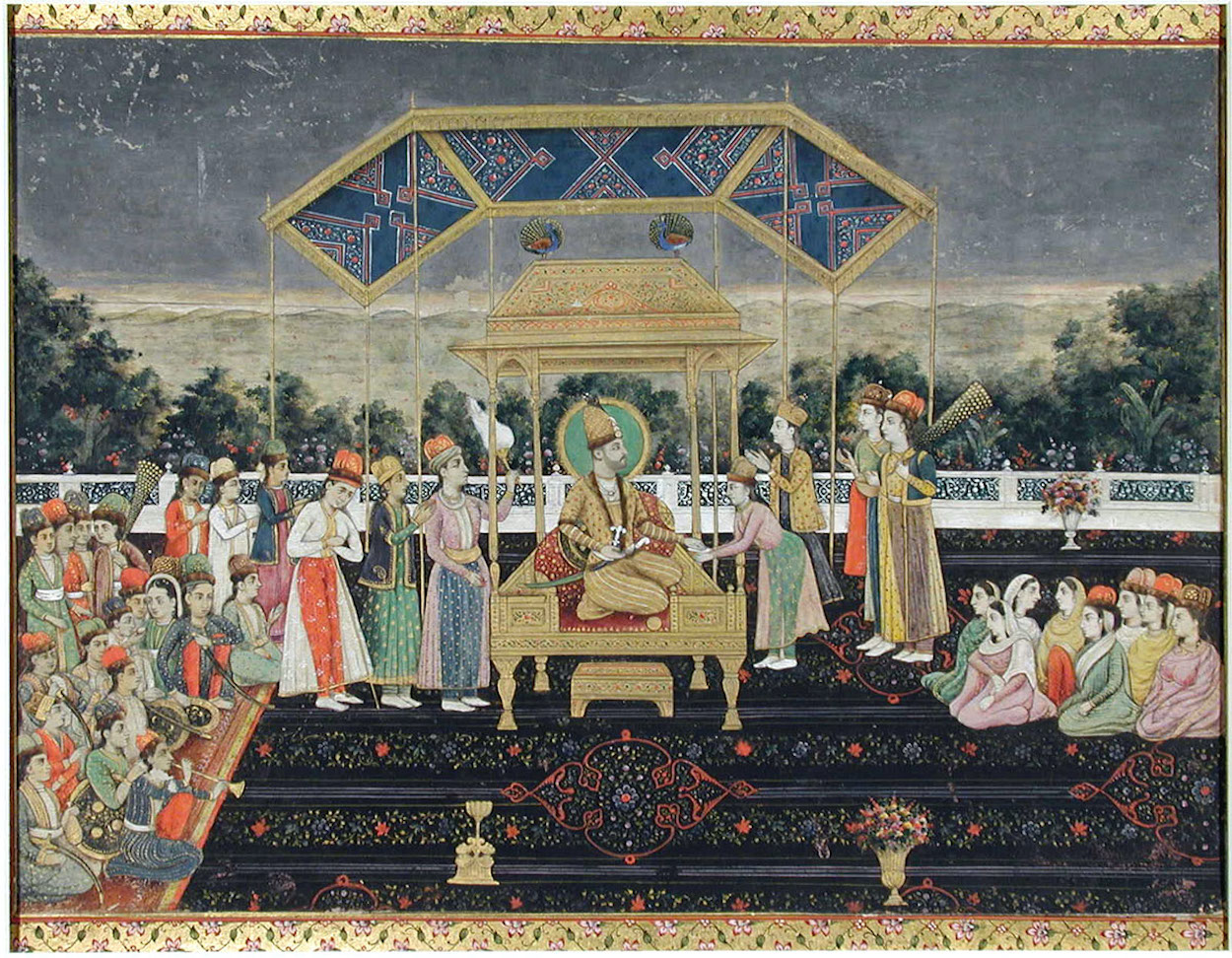 Nadir Shah pe Tronul Păunului by Unknown Artist - 1850 