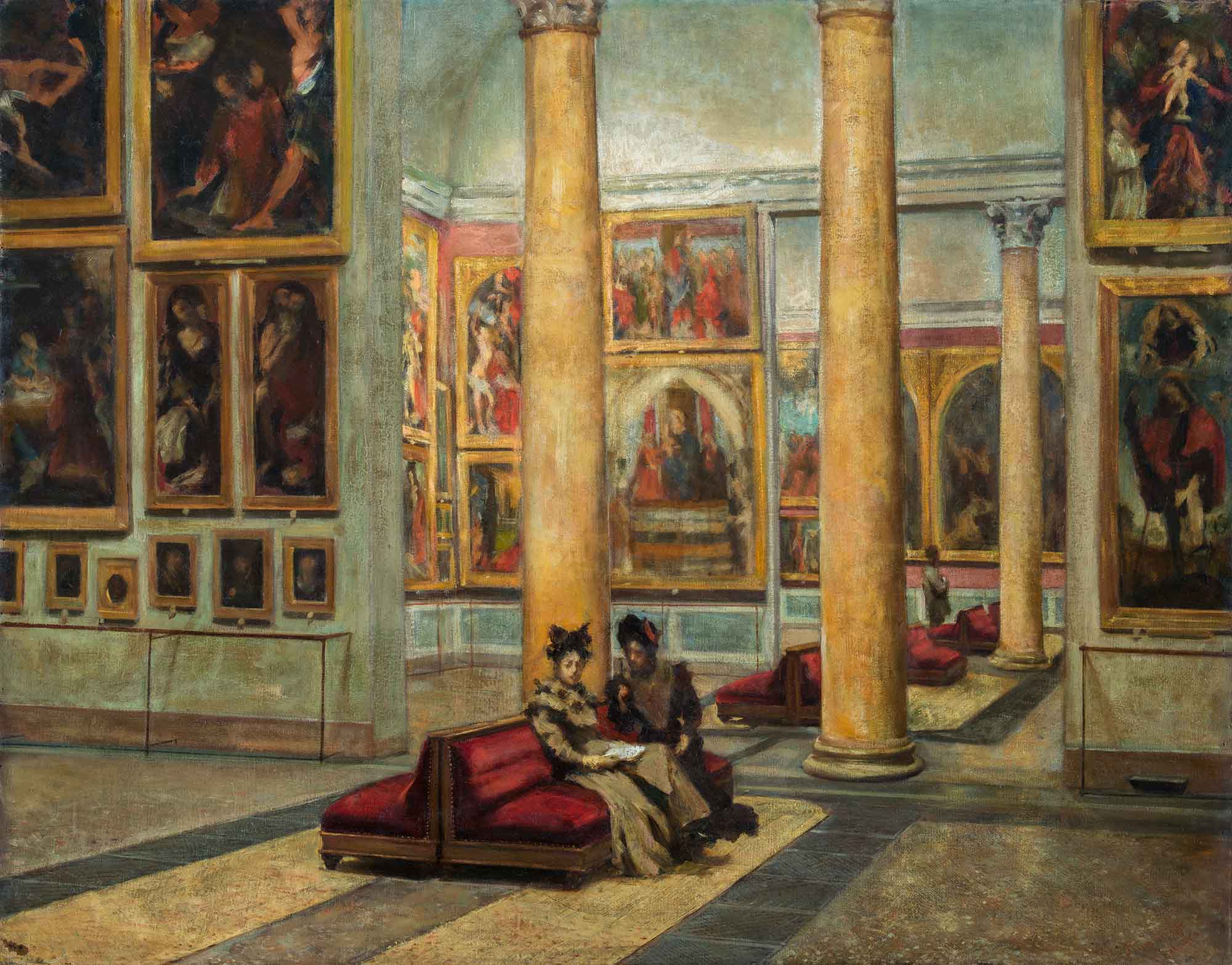 A Pinacoteca di Brera belülről by Angelo Ripamonti - 1880 - 1890 - 90 x 104 cm 