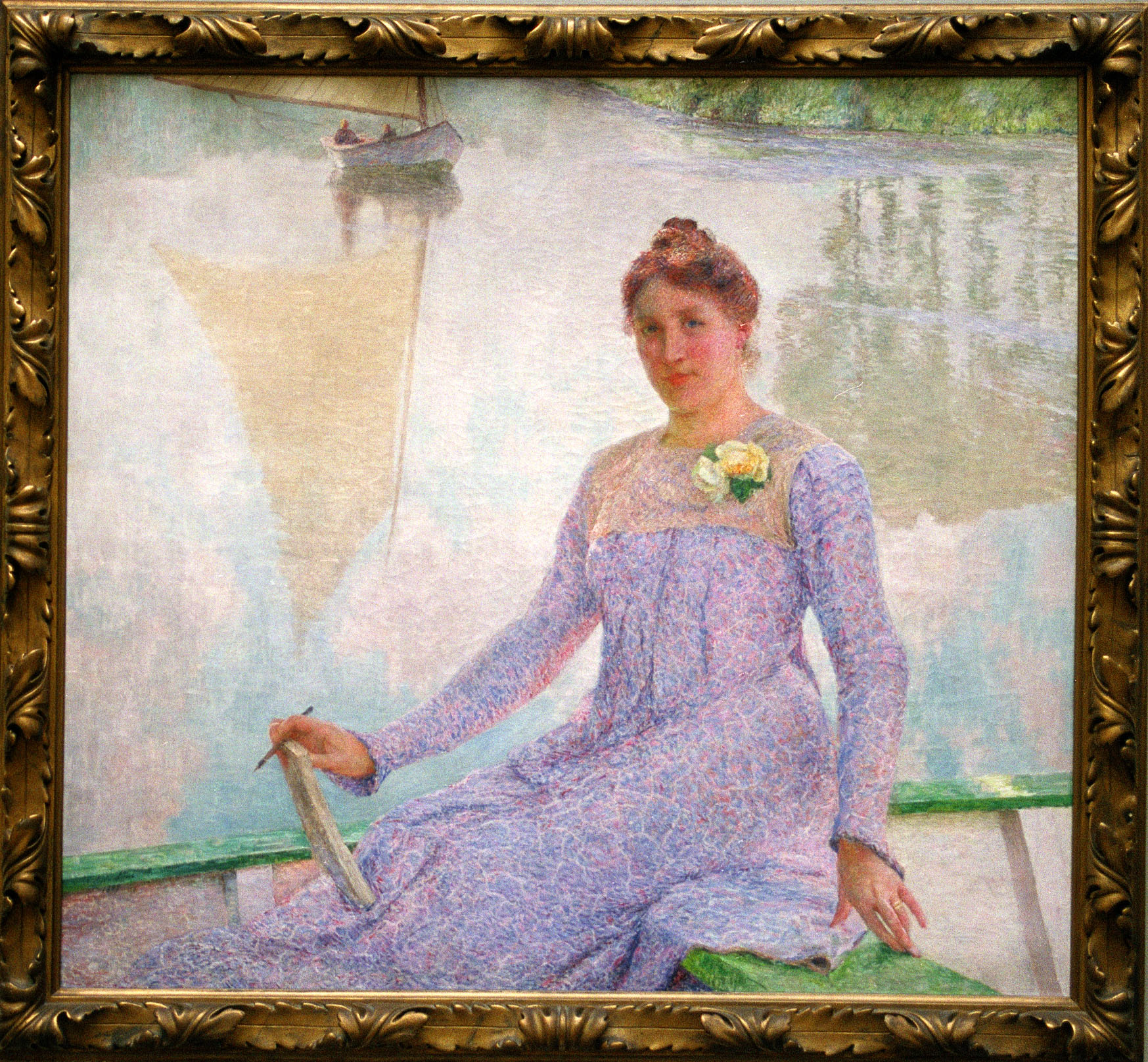 Porträt der Künstlerin Anna De Weert by Emile Claus - 1899 - 120,5 x 131 cm Museum voor Schone Kunsten Gent