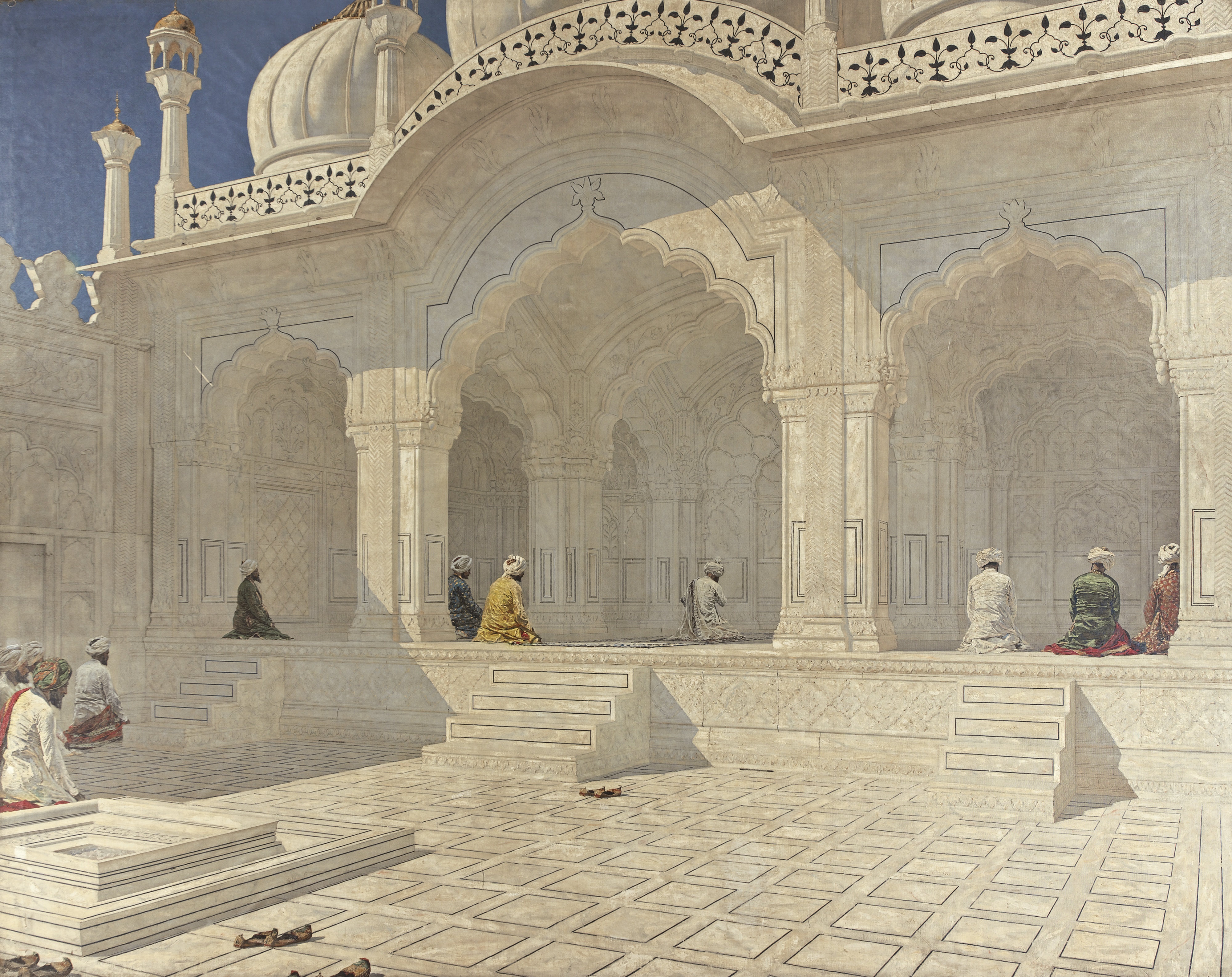 델리의 진주 모스크 by Vasily Vereshchagin - 1876년-1879년 - 395 x 500 cm 
