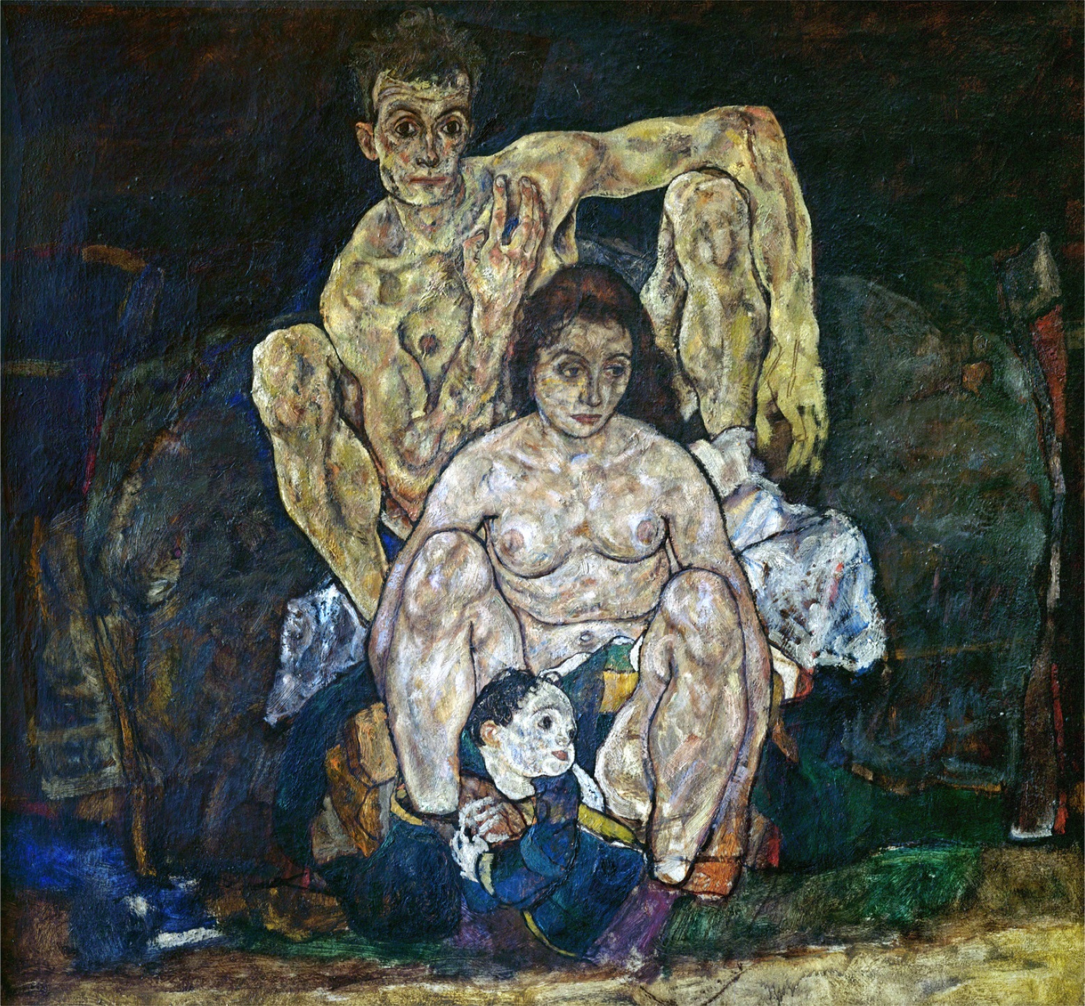 خانواده by Egon Schiele - سال 1918 میلادی - 150 x 160,8 cm 