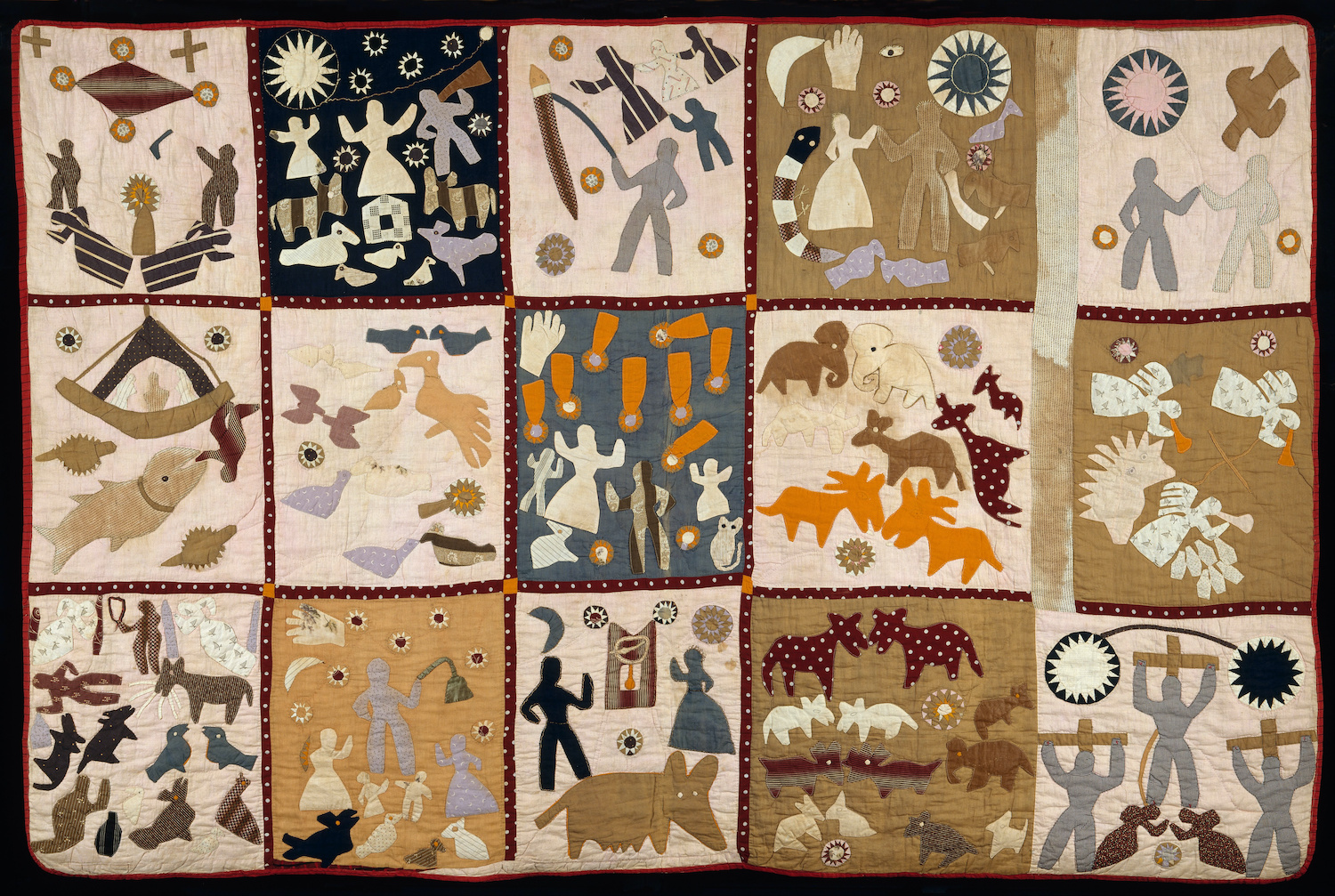 Pictorial quilt by Harriet Powers - 1895–98 - 175 x 266.7 cm Museum of Fine Arts