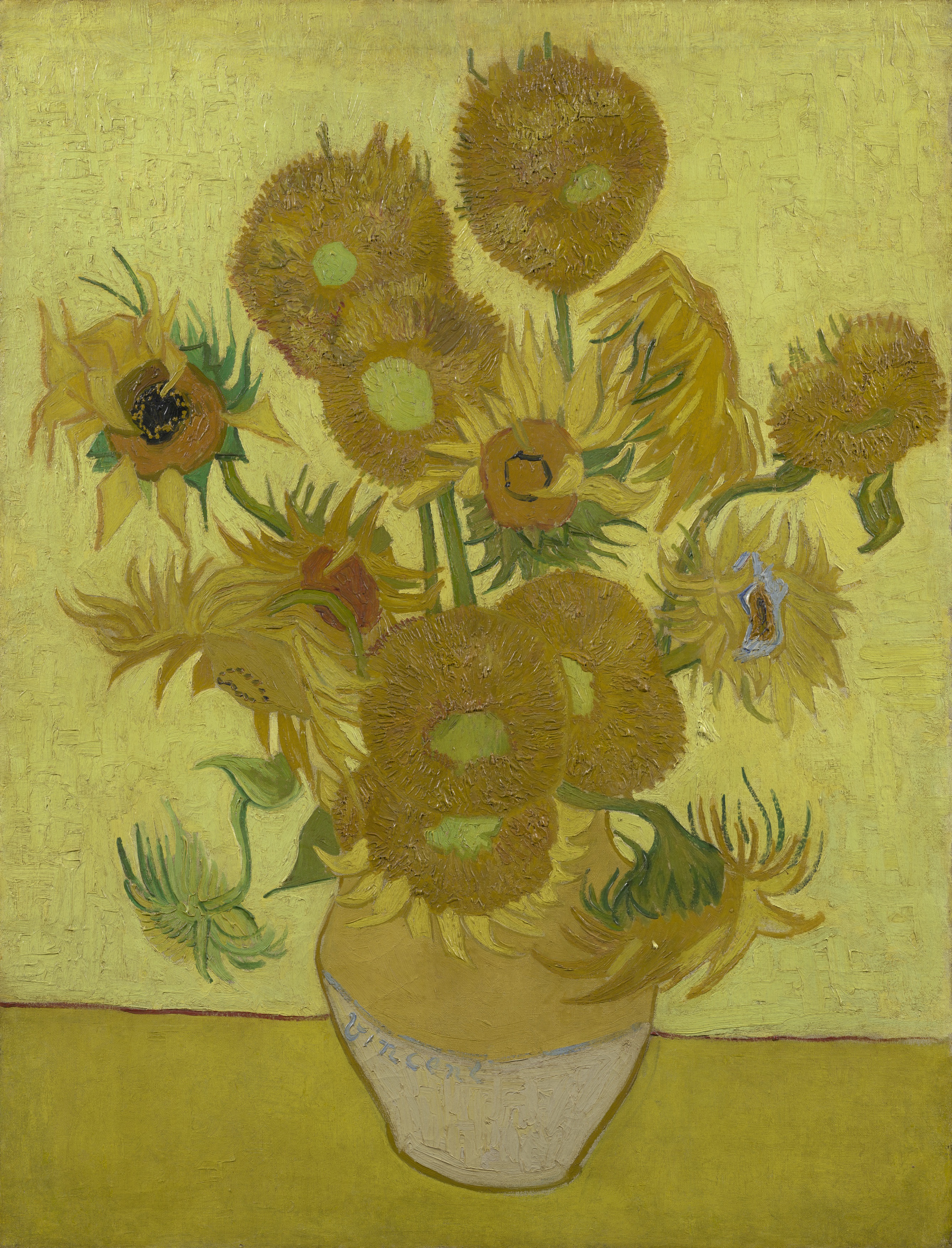 گل‌های آفتابگردان by ونسان ون گوگ - ژانویه ۱۸۸۹ - ۹۵ × ۷۳ سانتی‌متر 
