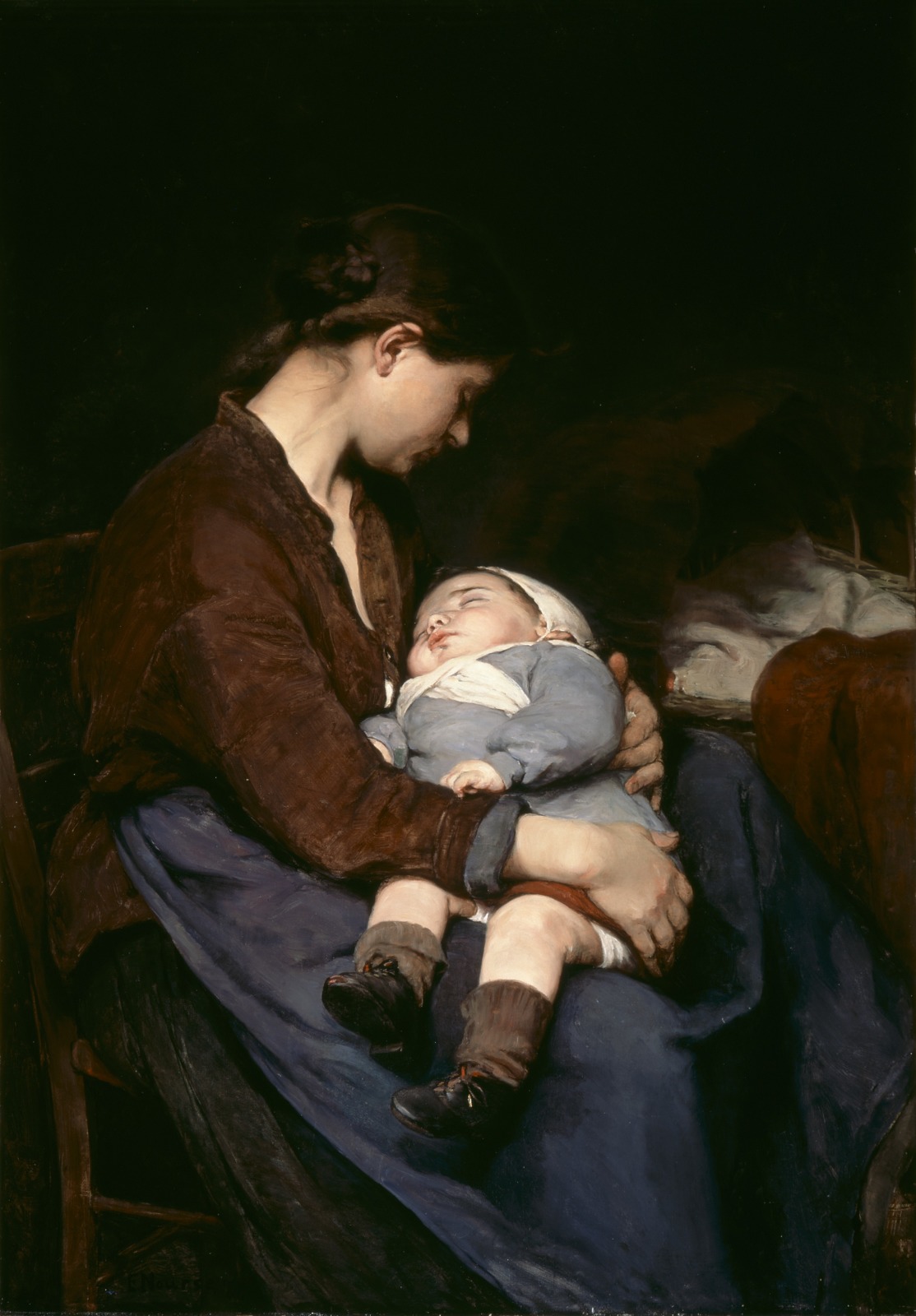 Uma Mãe by Elizabeth Nourse - 1888 - 115.6 x 81.3 cm 