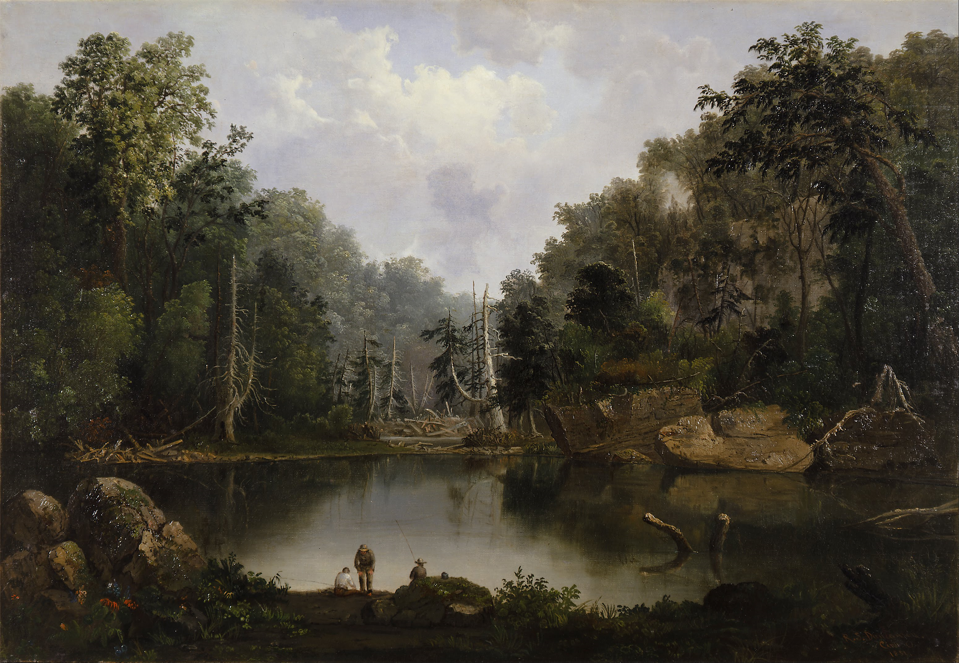 ブルーホール、洪水、リトル・マイアミ川 by Robert Duncanson - 1851年 - 72.4 x 105.4 cm 