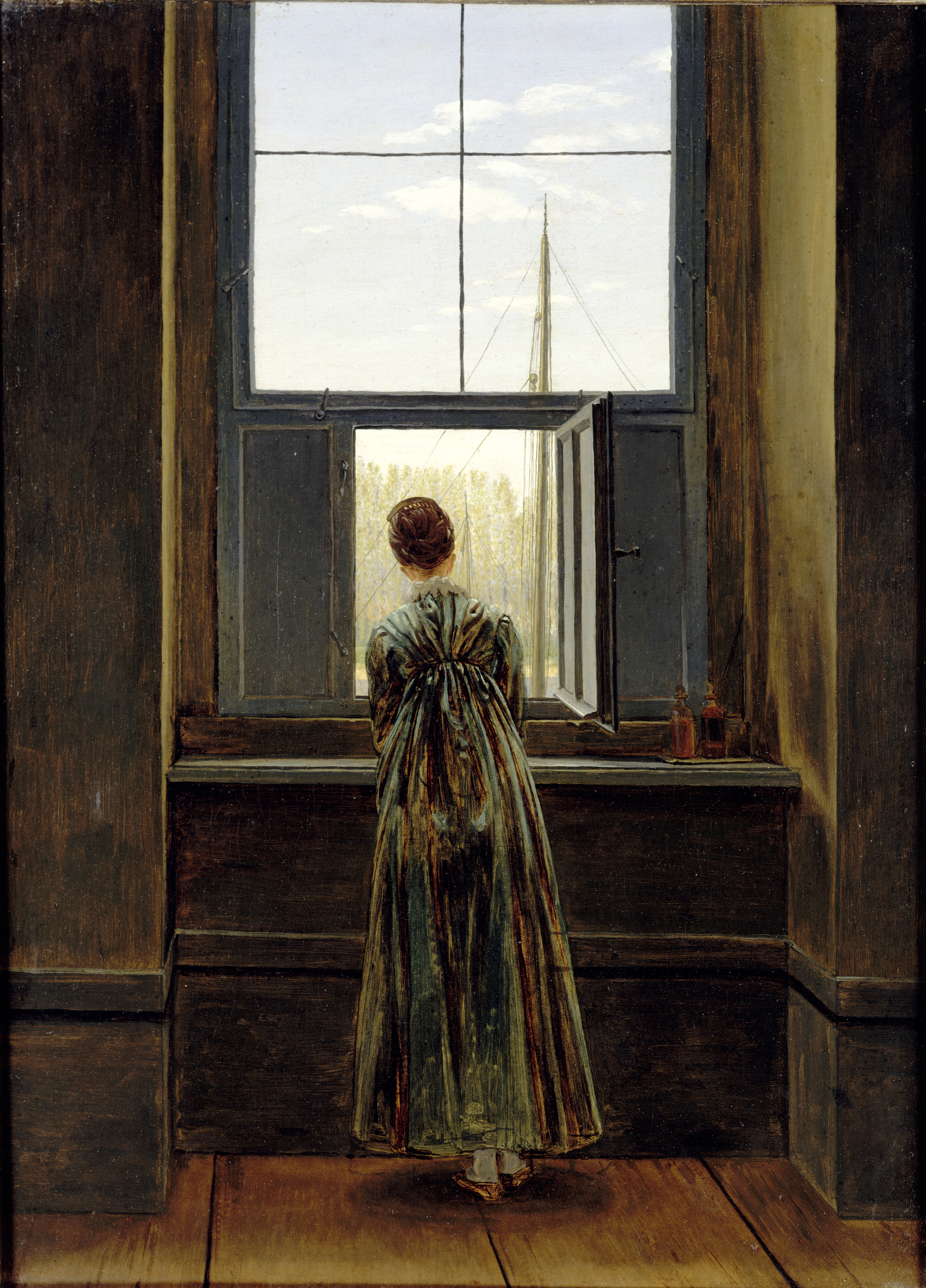 امرأة على النافذة by Caspar David Friedrich - 1822م - 73 x 44.1 سم 