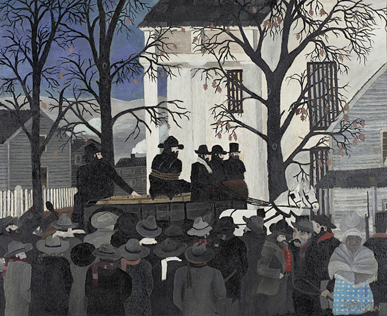 جان براون در حال رفتن به مراسم اعدامش by Horace Pippin - سال 1942 میلادی - 61.3 x 76.8 cm 