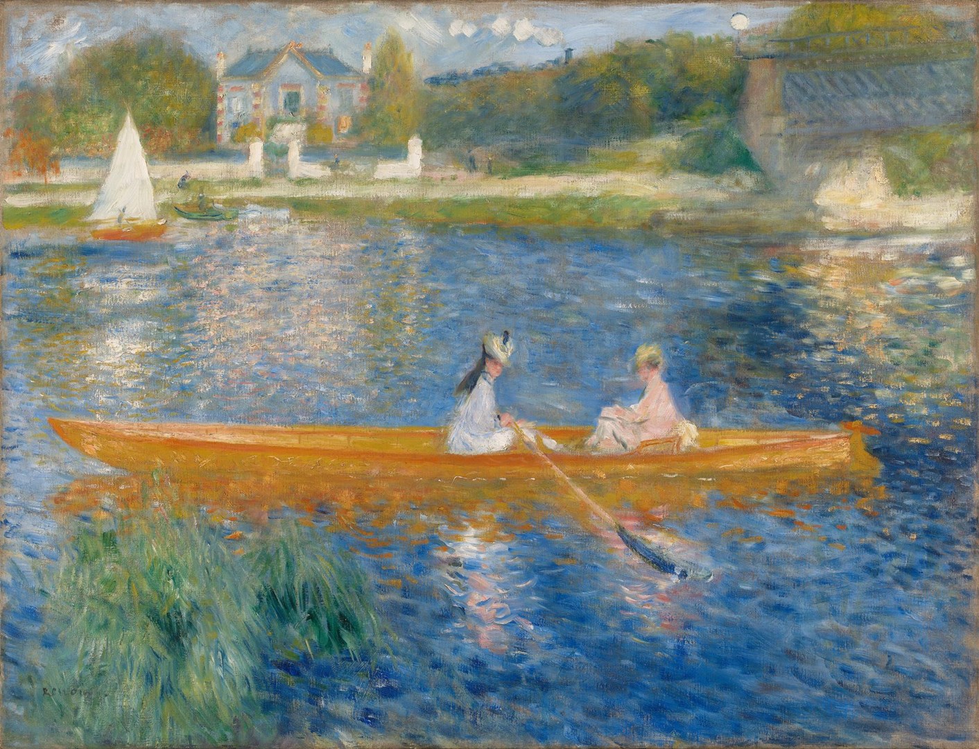 القارب  by Pierre-Auguste Renoir - ١٨٧٥  - ٩٢ سم x ٧١  