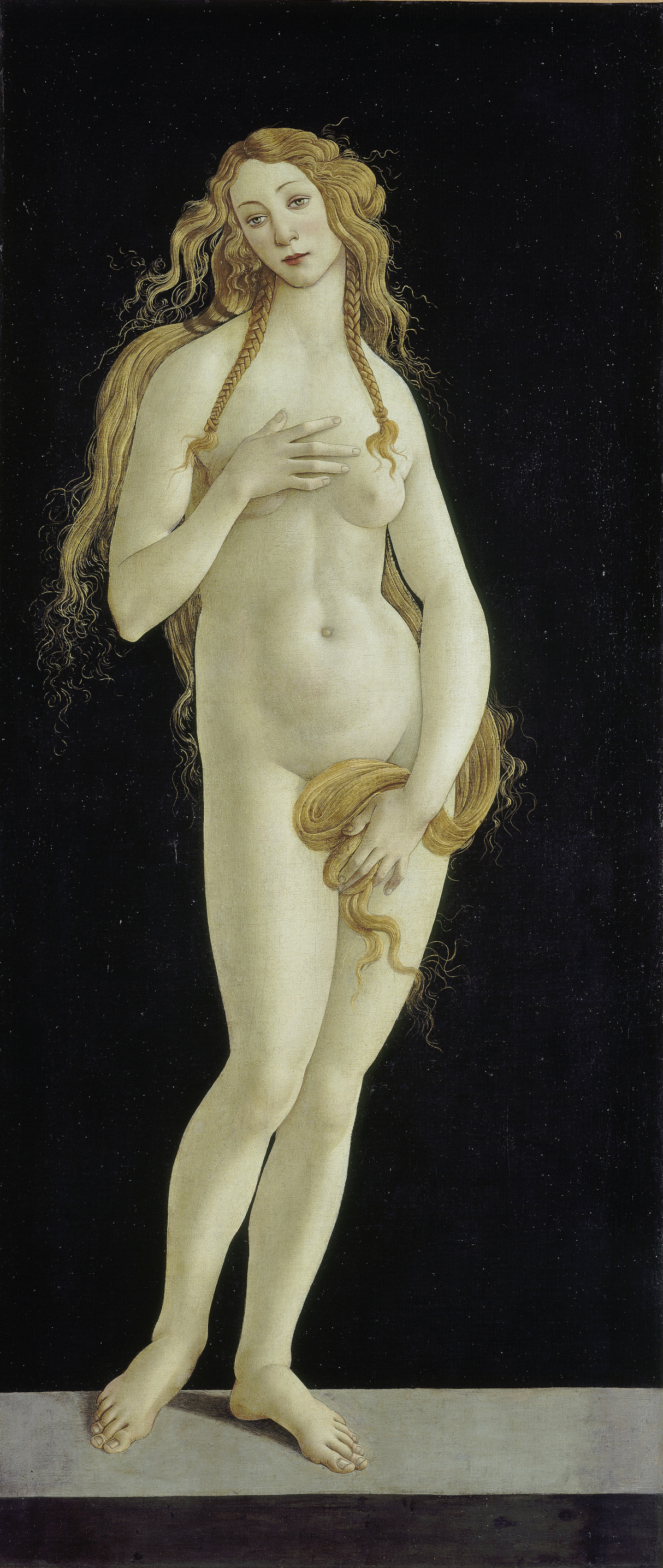ونوس by Sandro Botticelli (Workshop) - حدود 1490 - 158.1 x 68.5 سانتی‌متر 