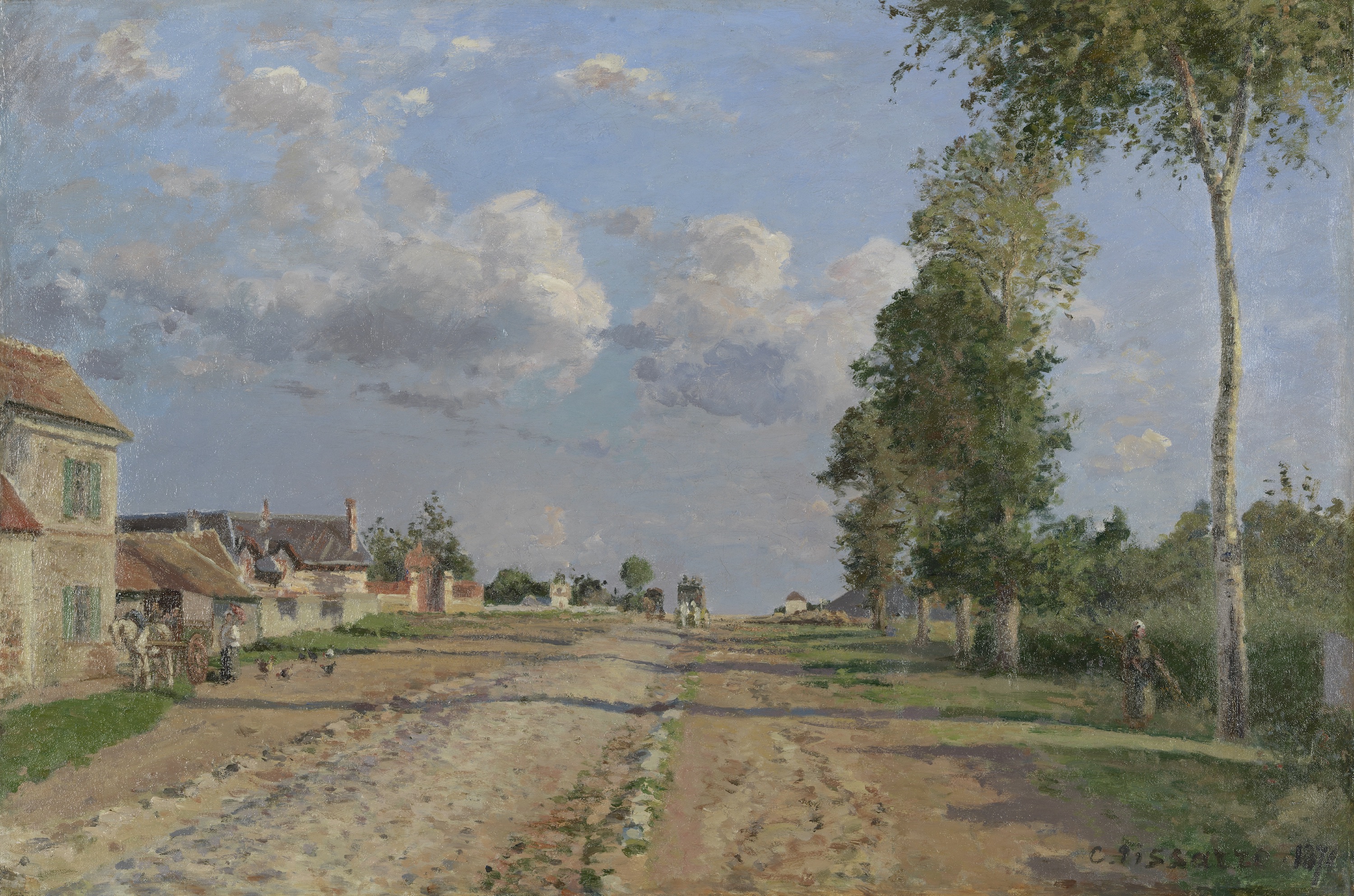 Camino a Versailles, Rocquencourt by Camille Pissarro - 1871 - 51,5 x 76,7 cm Van Gogh Museum