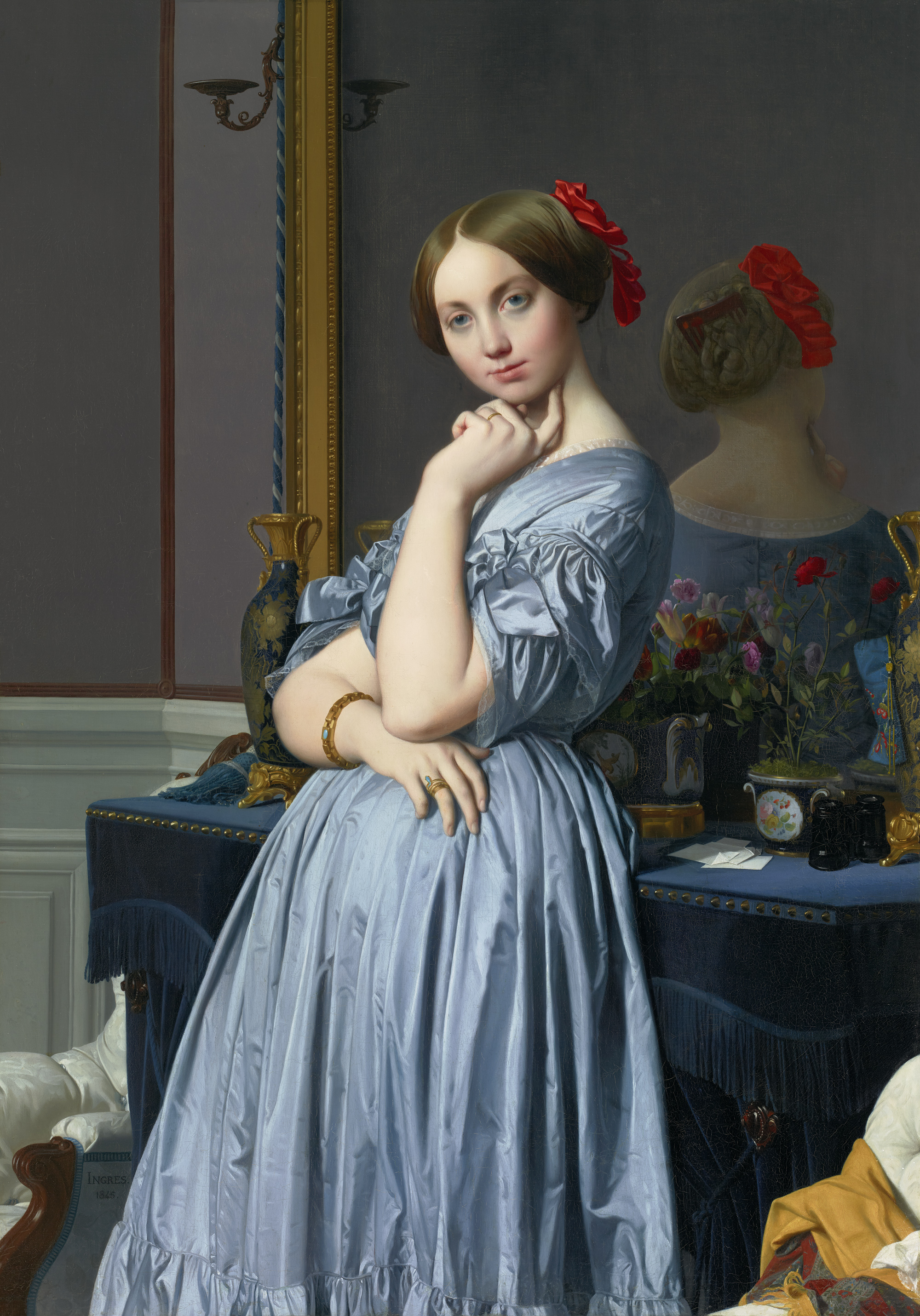 الكونتيسة دوسُنفيل by Jean-Auguste-Dominique Ingres - 1845م - 51 7/8 x 36 1/4 إنش 