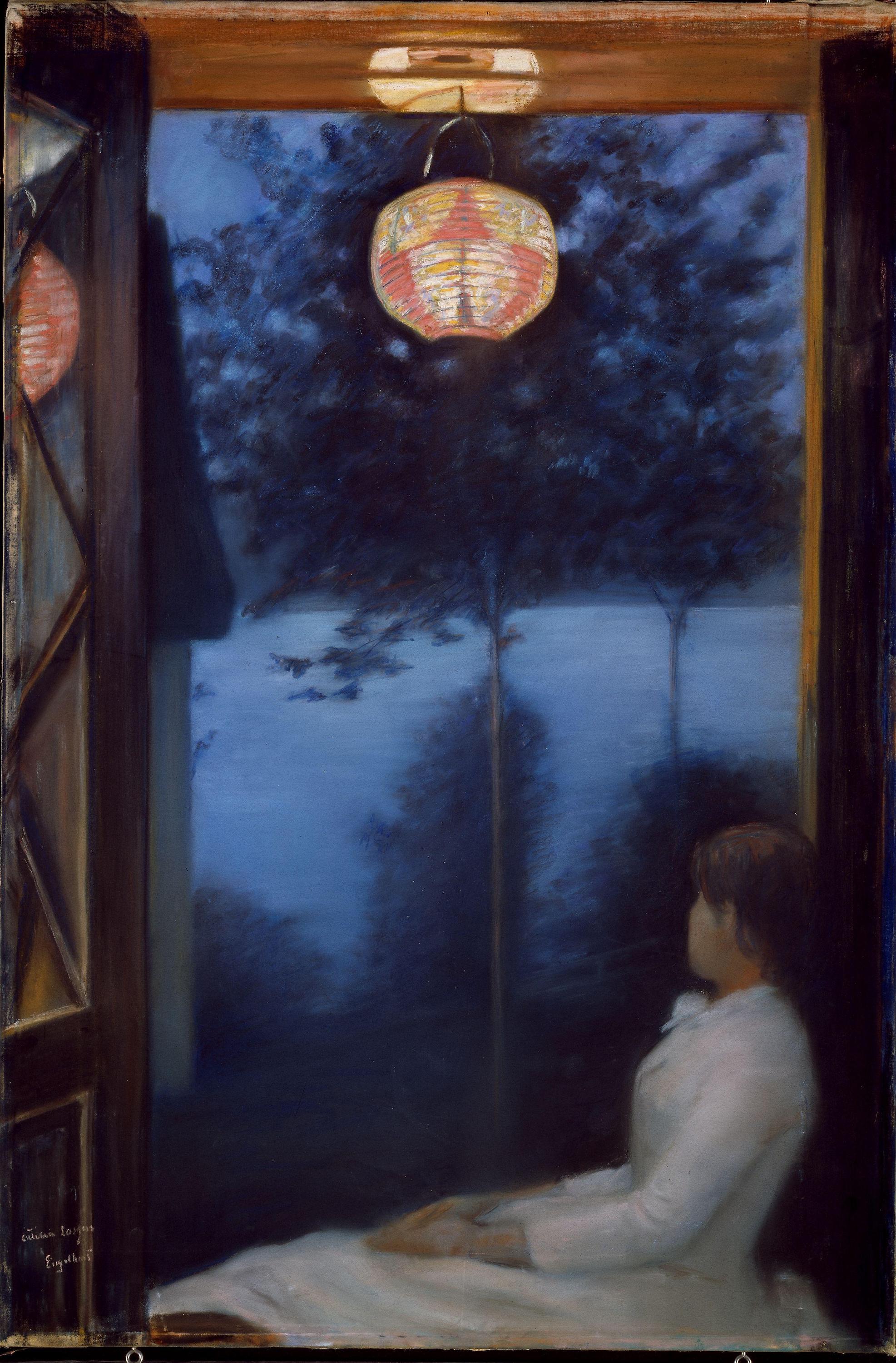 Una lanterna giapponese by Oda Krohg - 1886 - 100.7 x 67.5 cm 
