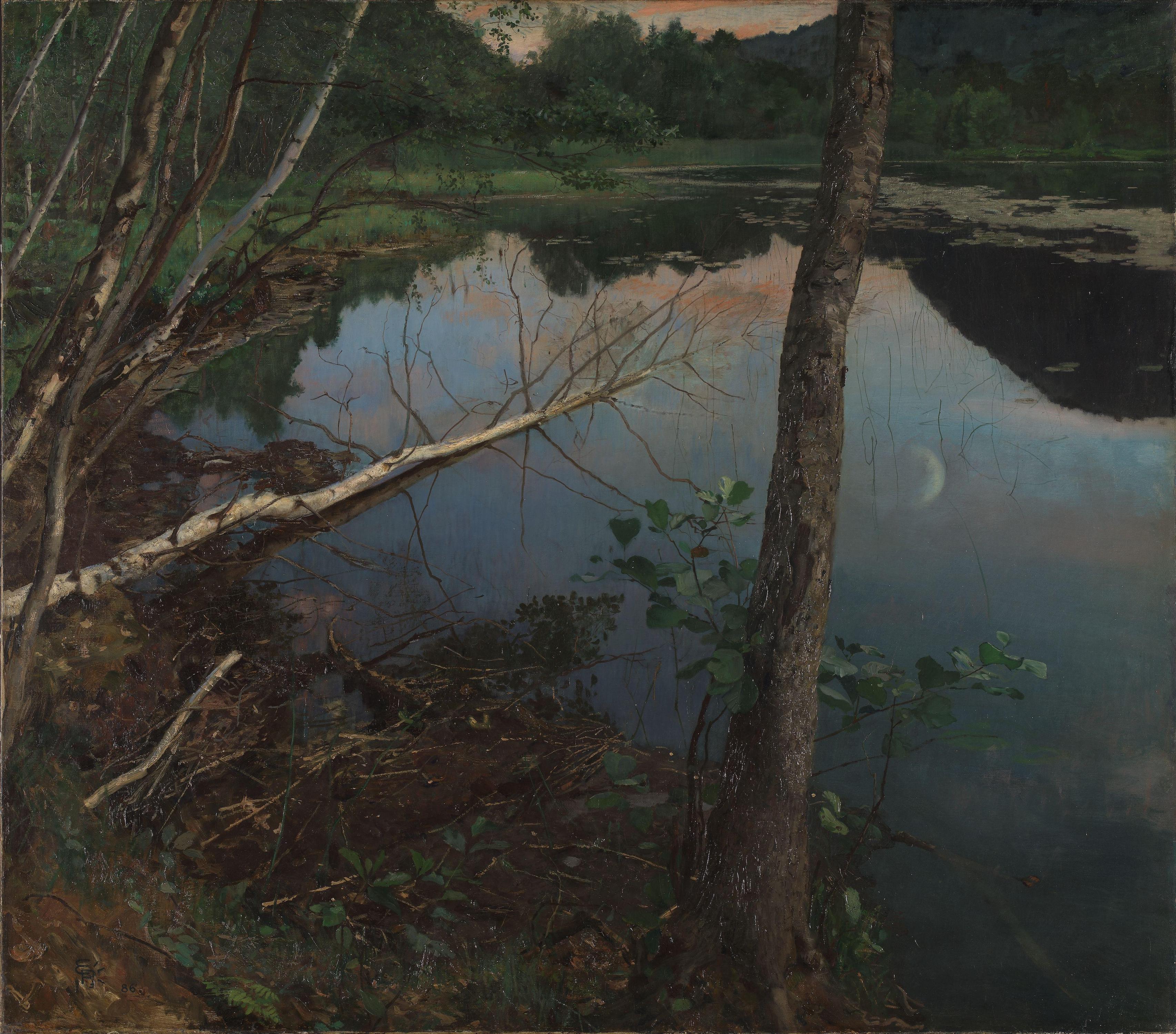夏の夜 by Eilif Peterssen - 1886年 - 151 x 133 cm 