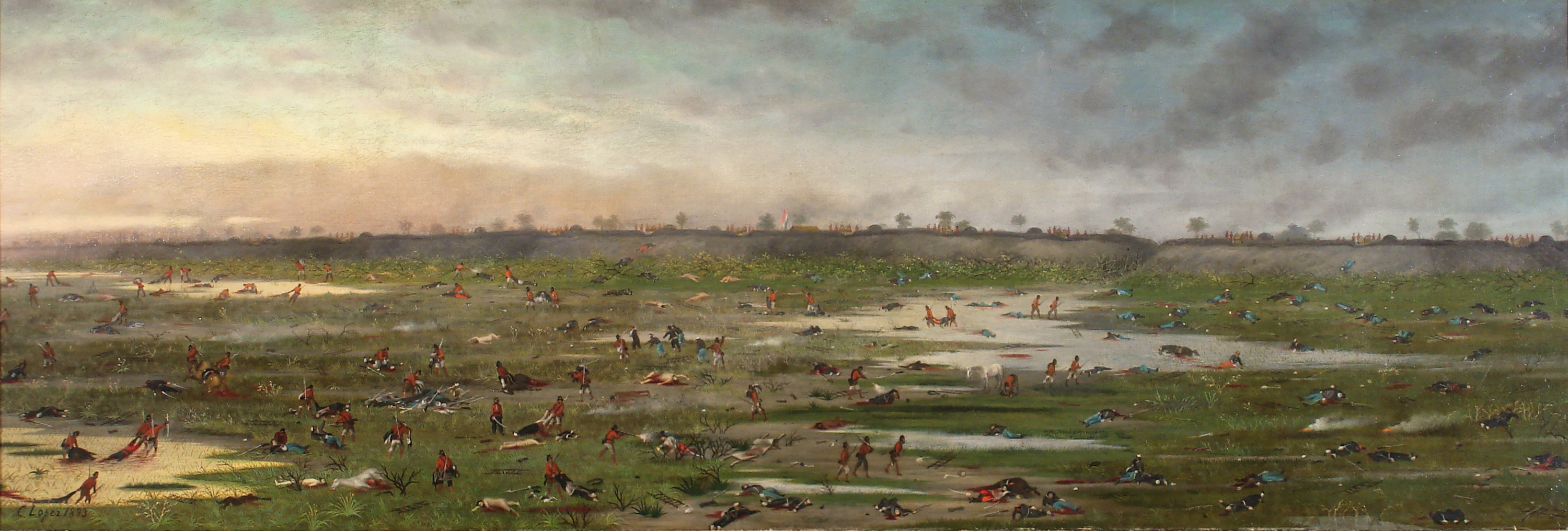 After the Battle of Curupaytí by Cándido López - 1893 - 50,6 x 149,5 cm Museo Nacional de Bellas Artes