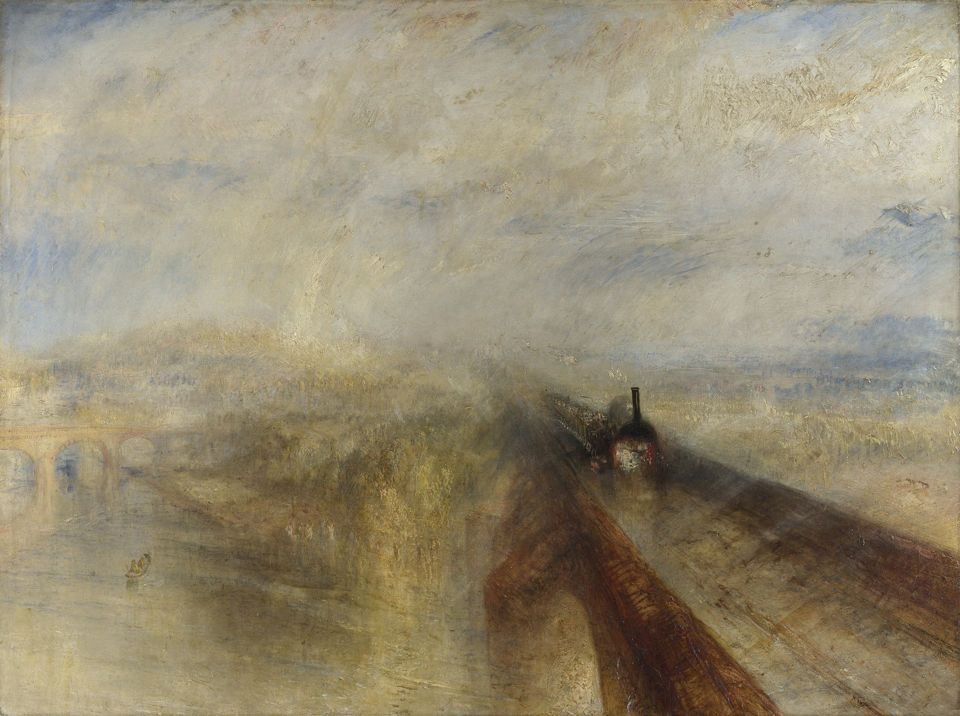 雨，蒸汽和速度——伟大的西部铁路 by 约瑟夫 · 马罗德 · 威廉 · 透纳 - 1844 - 91 x 121.8 厘米 