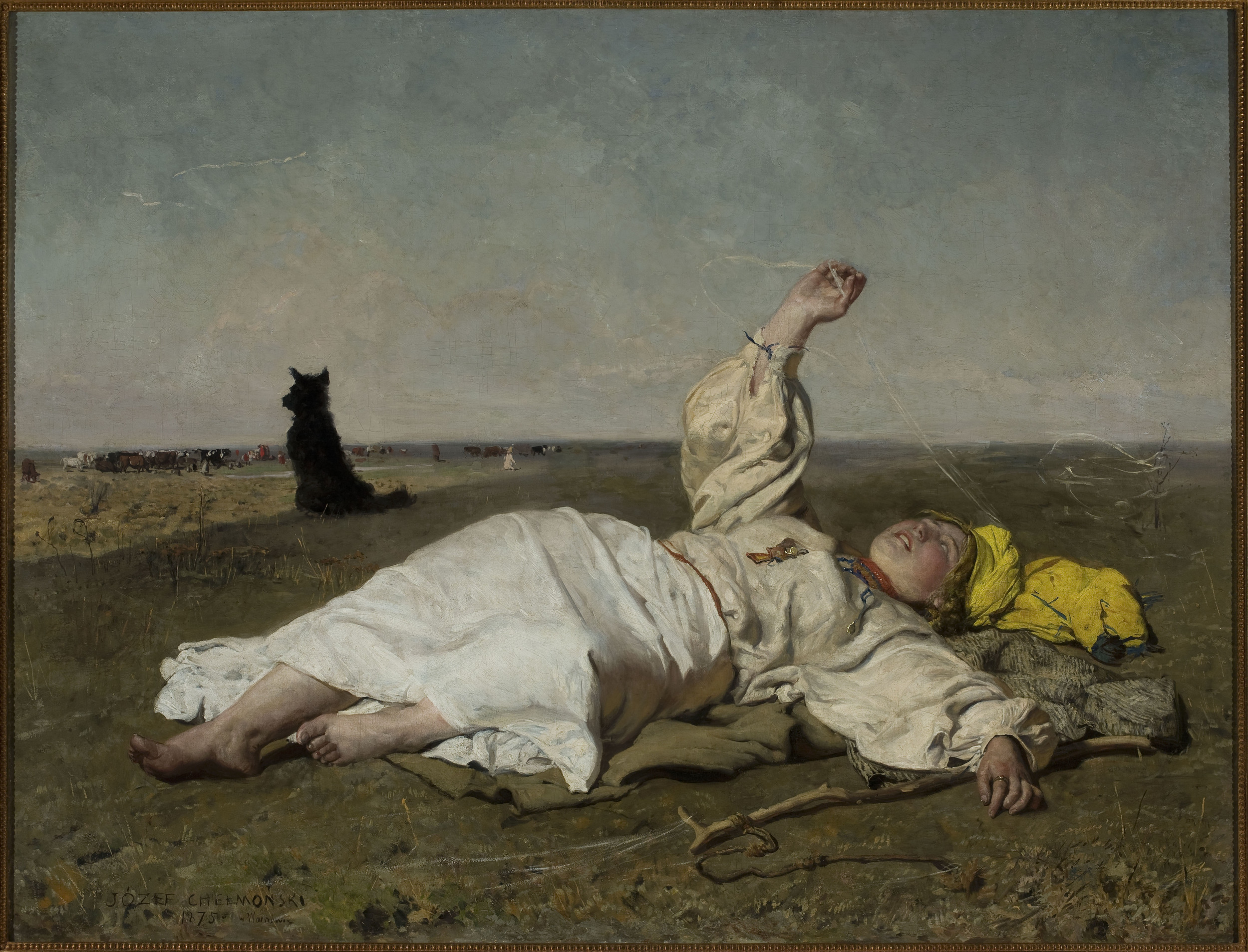 Бабье лето by Юзеф Хелмонский - 1875 - 156 x 119,5 см 
