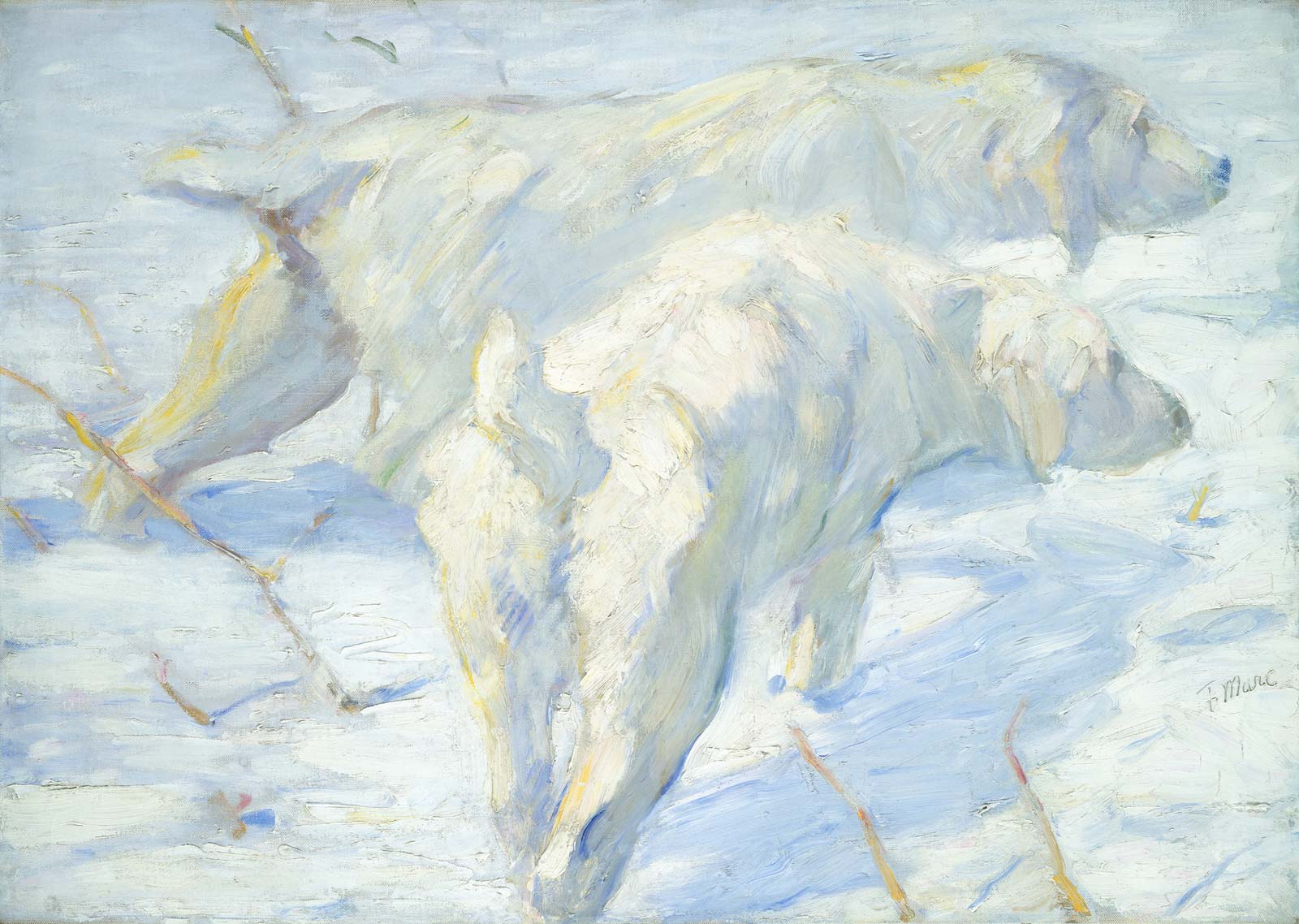Siberian Dogs in the Snow by Franz Marc - 1909/1910 - 80.5 × 114 cm National Gallery of Art