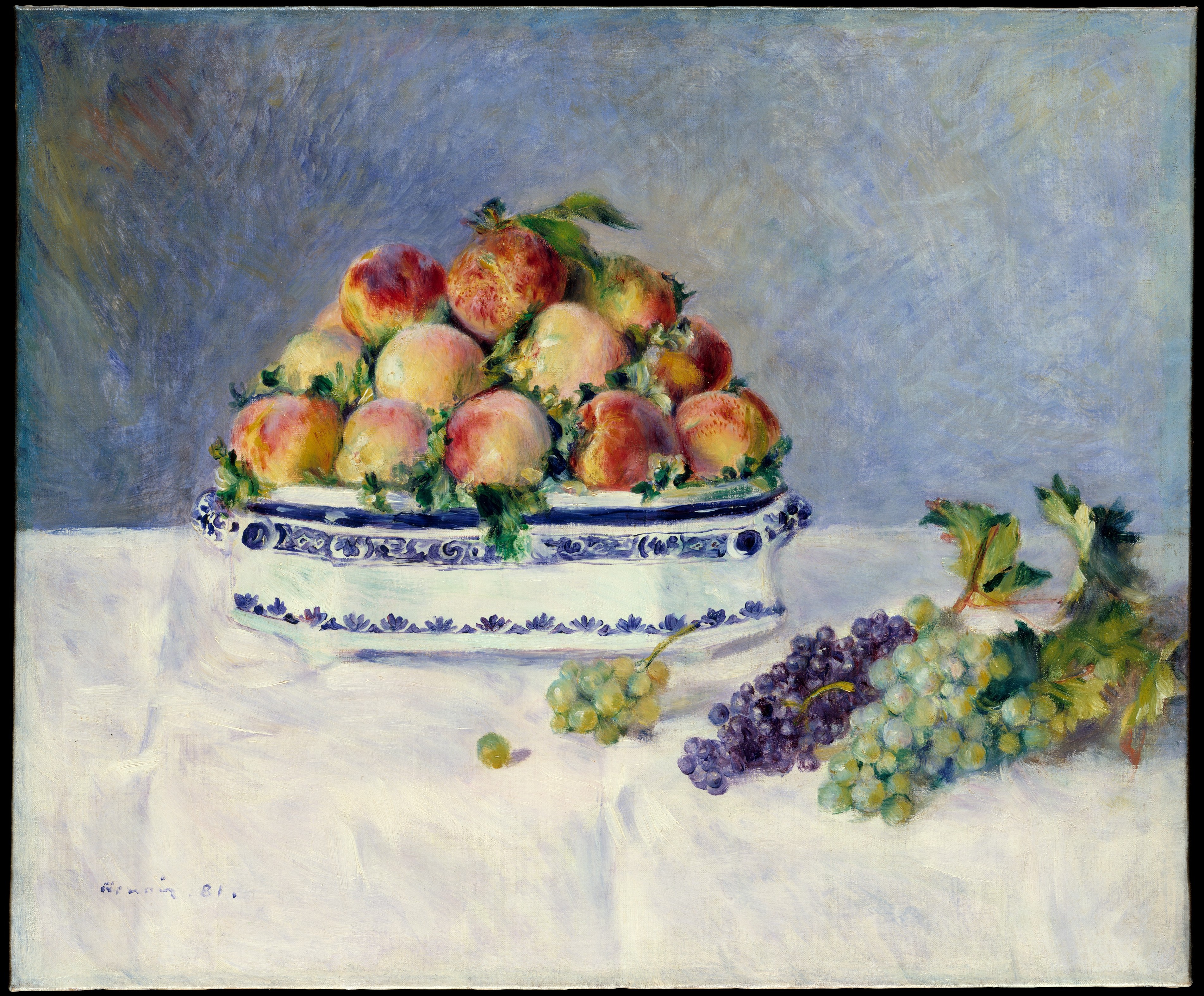 桃のある静物 by Pierre-Auguste Renoir - 1881年 - 53.3 x 64.8 cm 