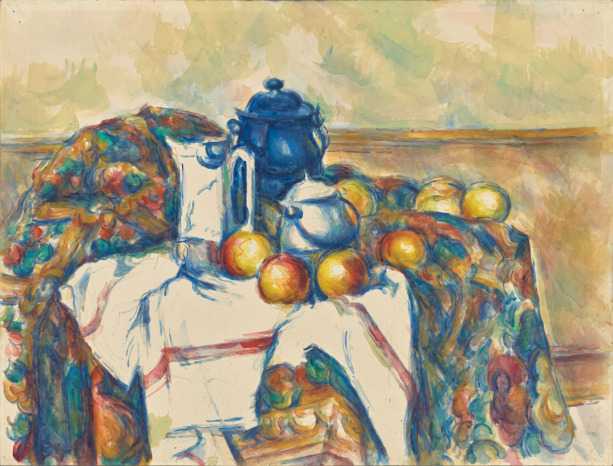Mavi Demlik ile Natürmort by Paul Cézanne - 1900–1906 civarı - 48.1 × 63.2 cm 
