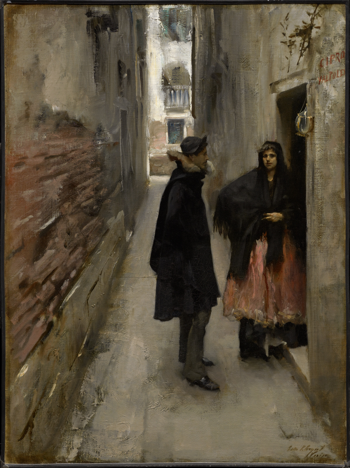 威尼斯的街道 by John Singer Sargent - 大約1880–82 年 - 75.1 x 52.4 公分 