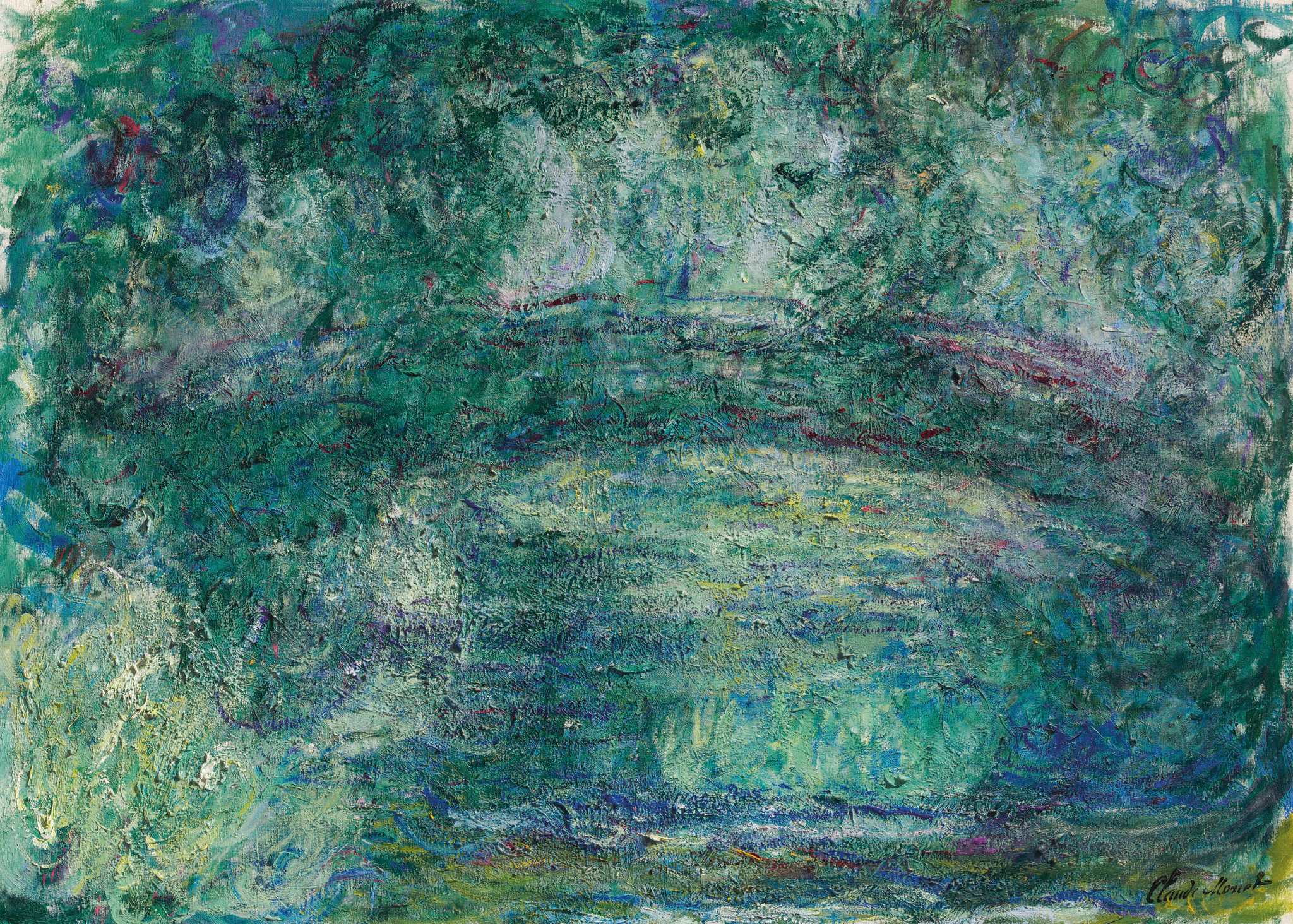 एक जापानी पुल by Claude Monet - १९१८ - १९२४ - ७३ x १००.३ से.मी. 