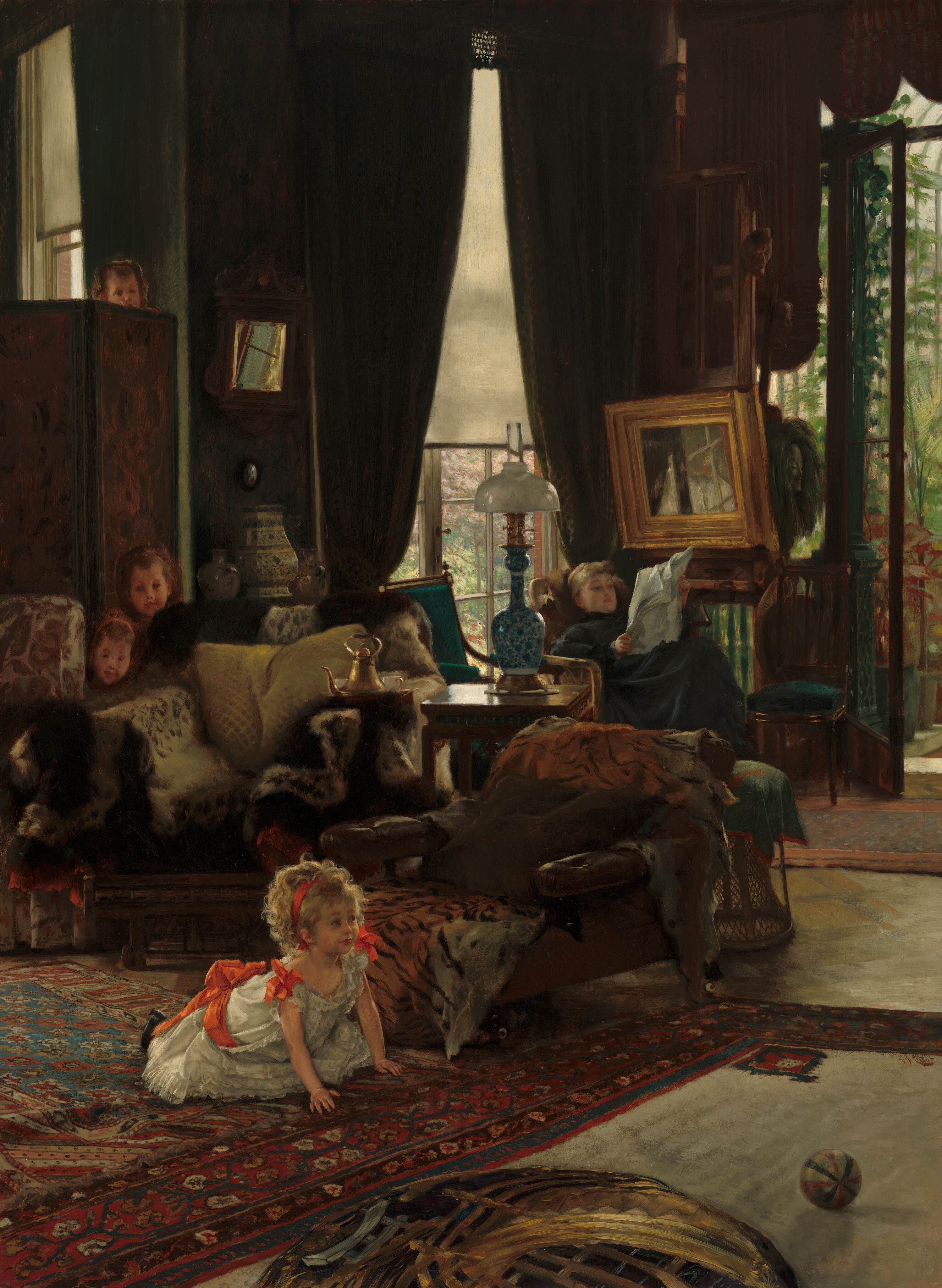 Bújócska by James Tissot - 1877 körül - 73.4 x 53.9 cm 