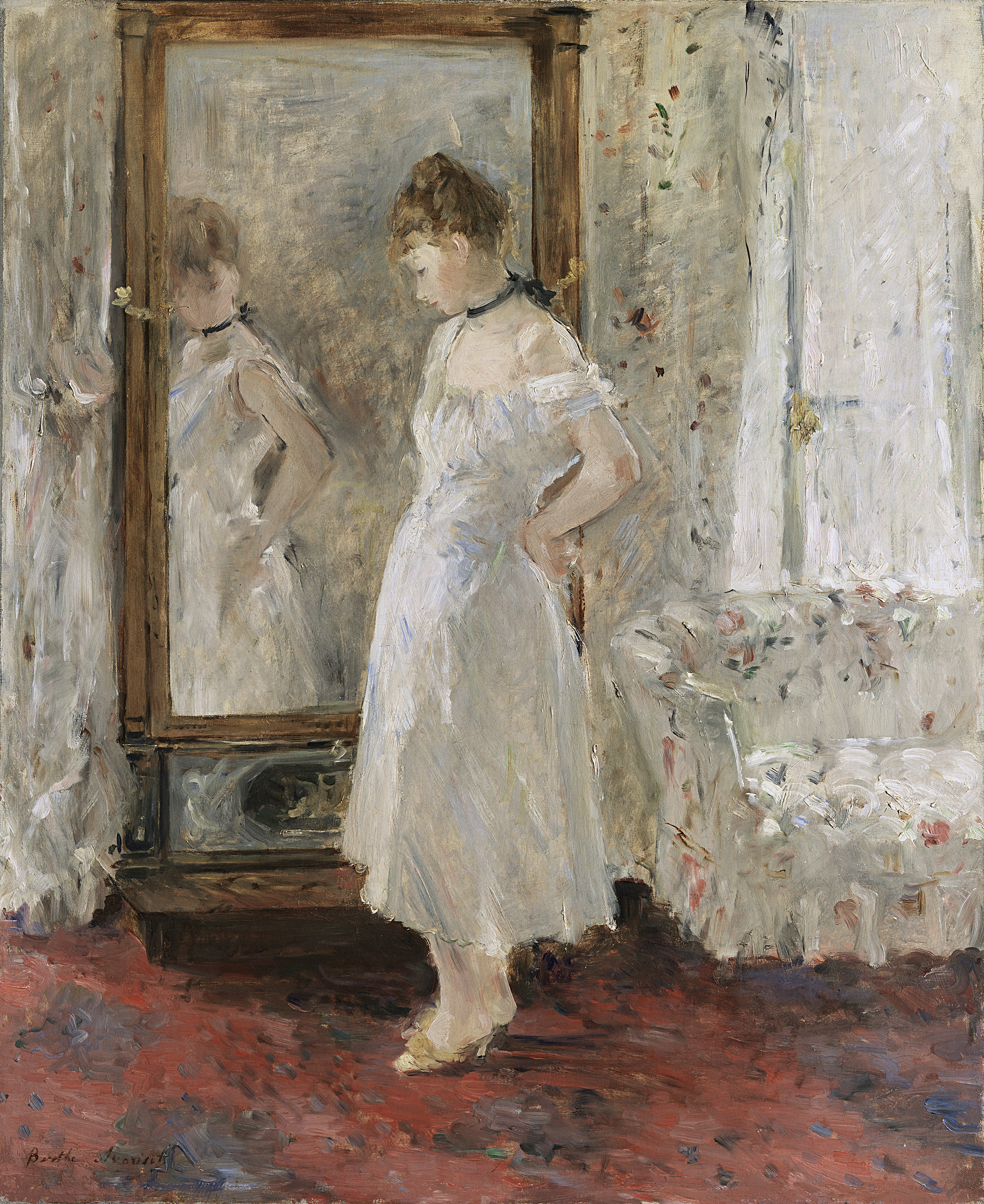 Der Spiegel der Psyche by Berthe Morisot - 1876 - 65 x 54 cm Museo Nacional Thyssen-Bornemisza