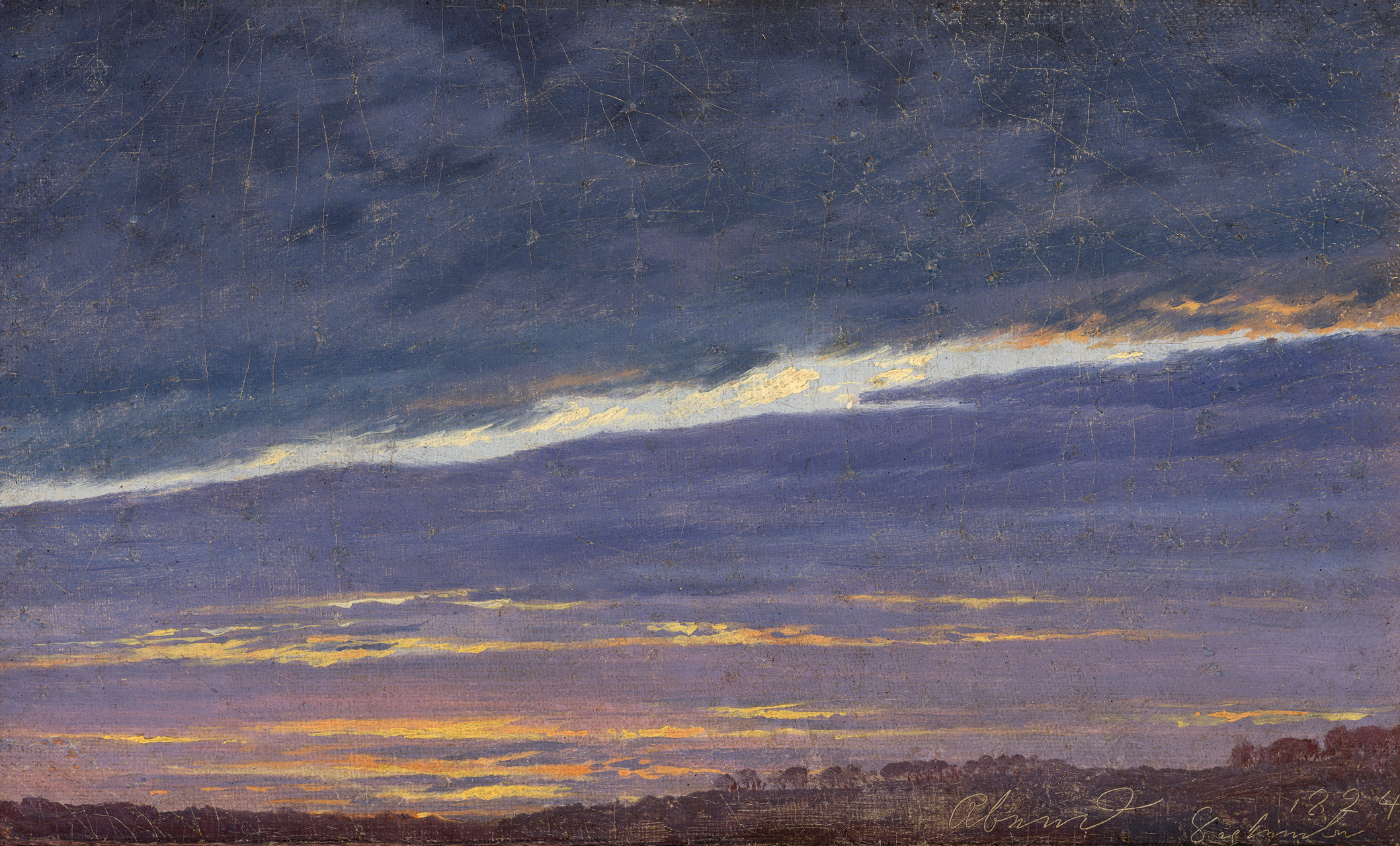 Cloudy Evening Sky by Caspar David Friedrich - 1824 - 12.5 × 21.2 cm Kunsthistorisches Museum