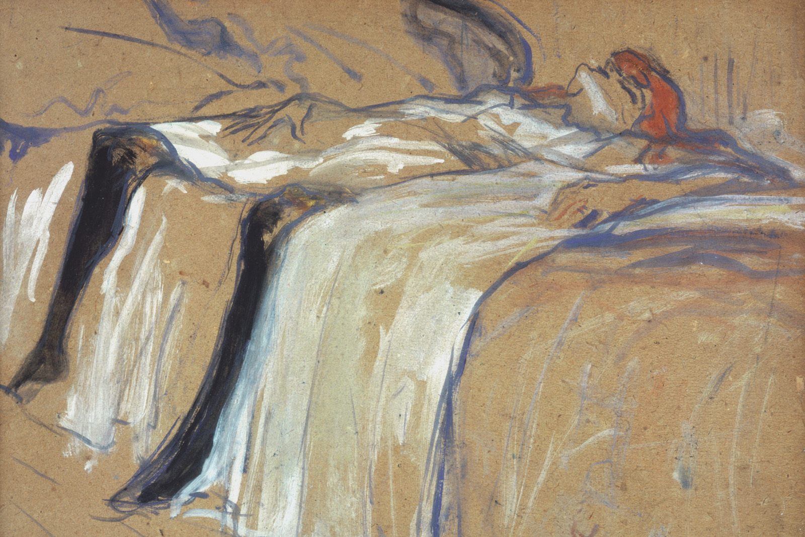 تنها by Henri de Toulouse-Lautrec - سال 1896 میلادی - 31 x 40 سانتی متر 