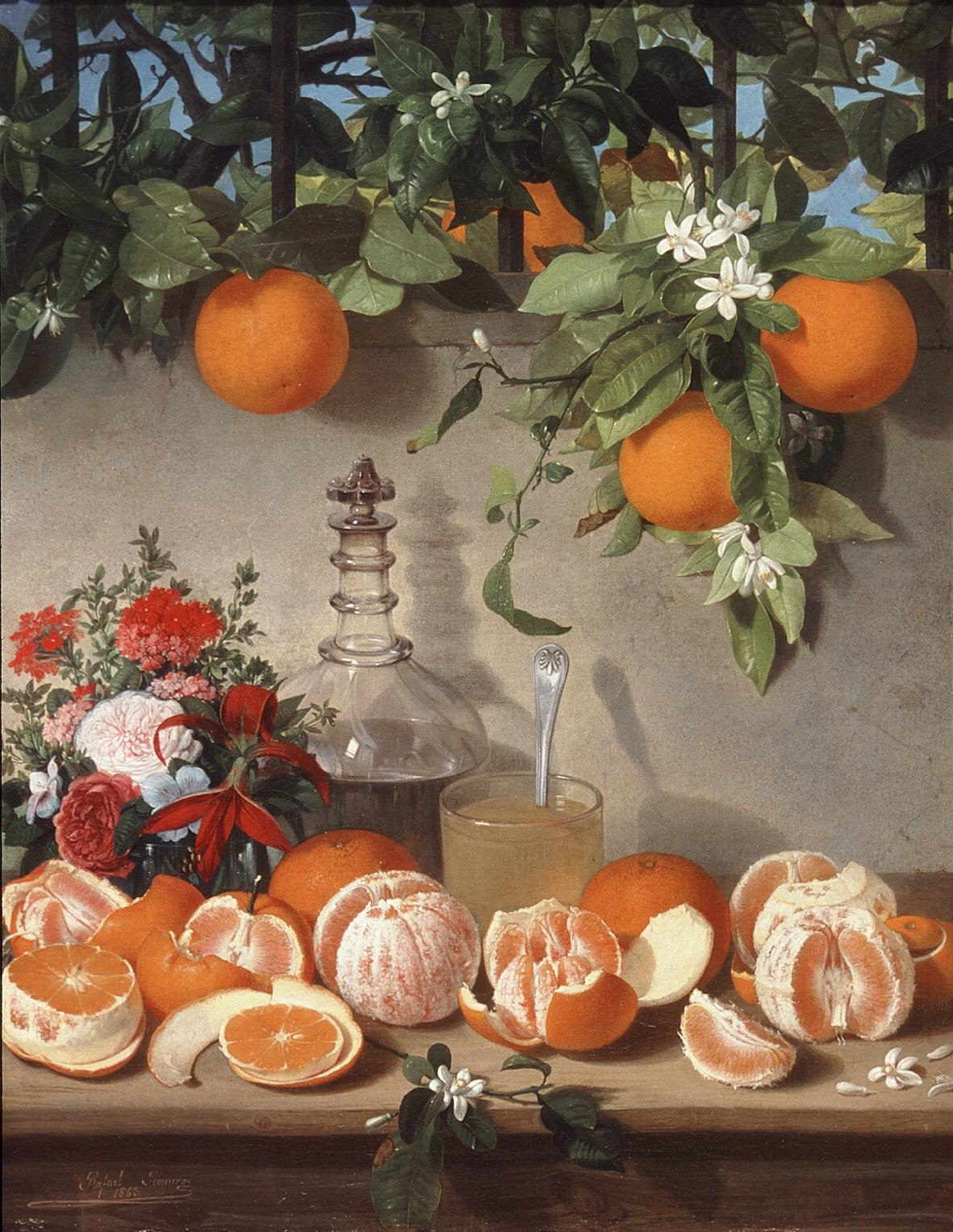Натюрморт з апельсинами by Rafael Romero Barros - 1863 - 54 x 68 cm 
