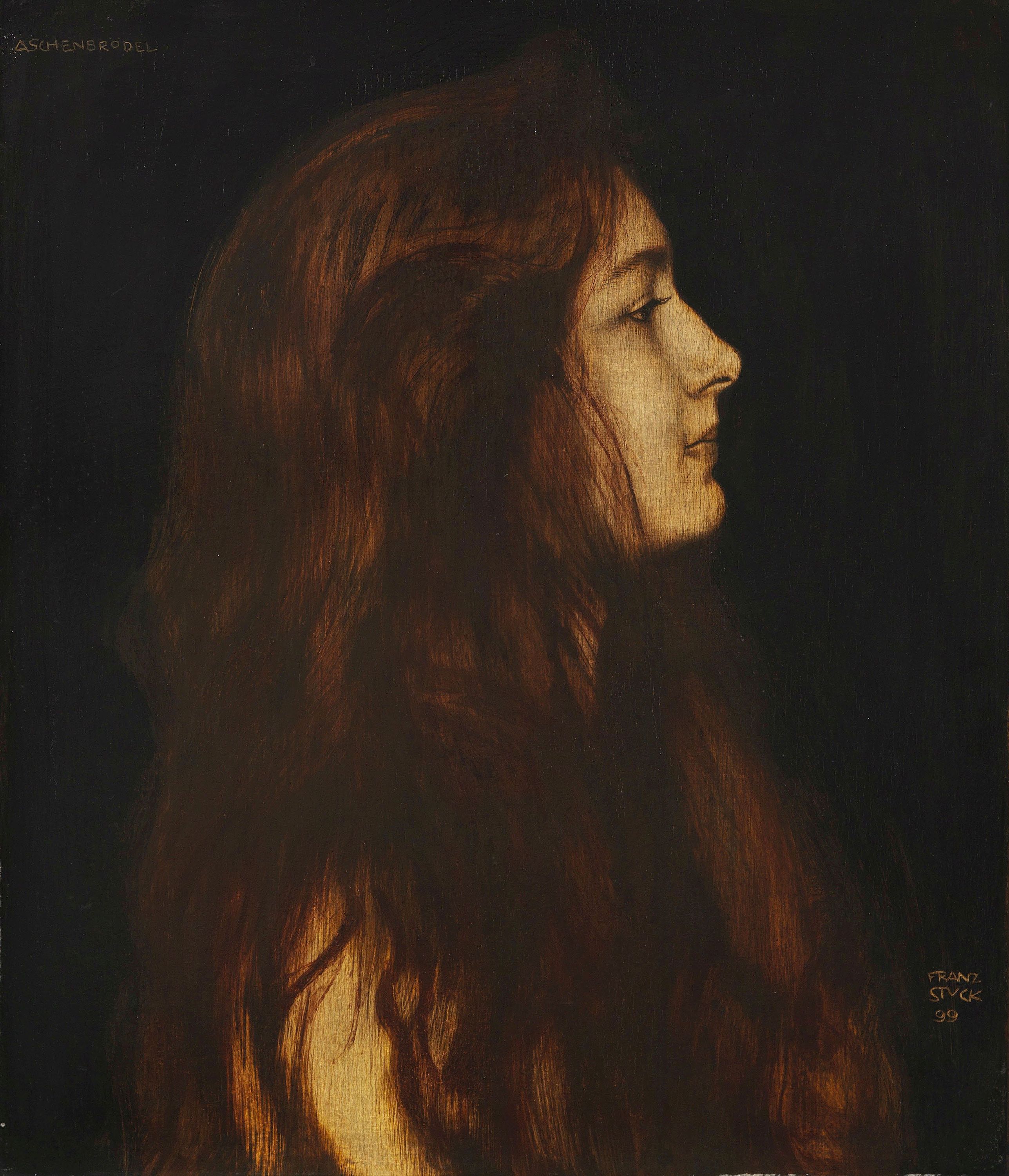 Золушка by Franz von Stuck - 1899 - 49,1 x 42,3 см 