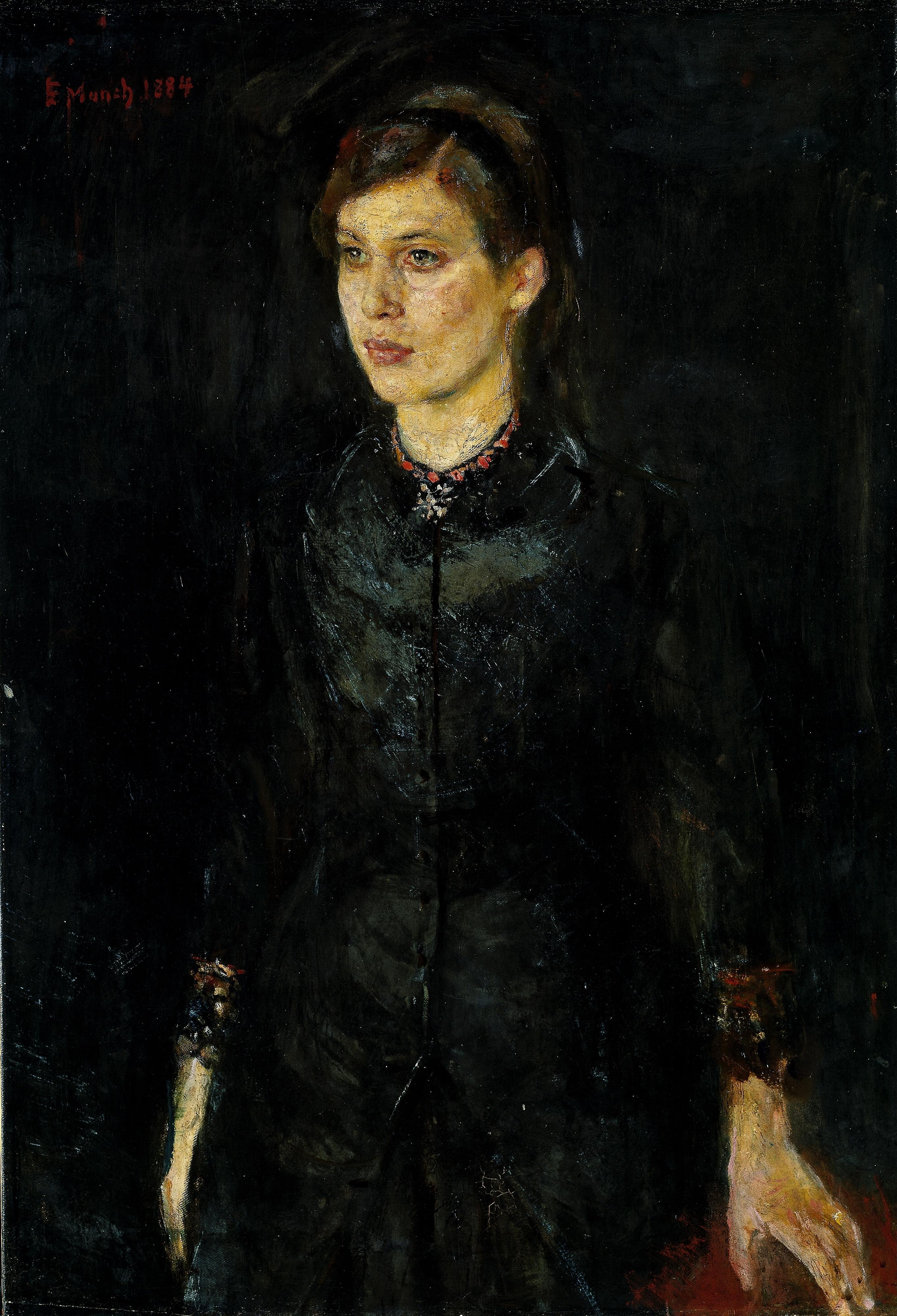 إنغر ترتدي الأسود by Edvard Munch - 1884 م - 97 سم في 67 سم 