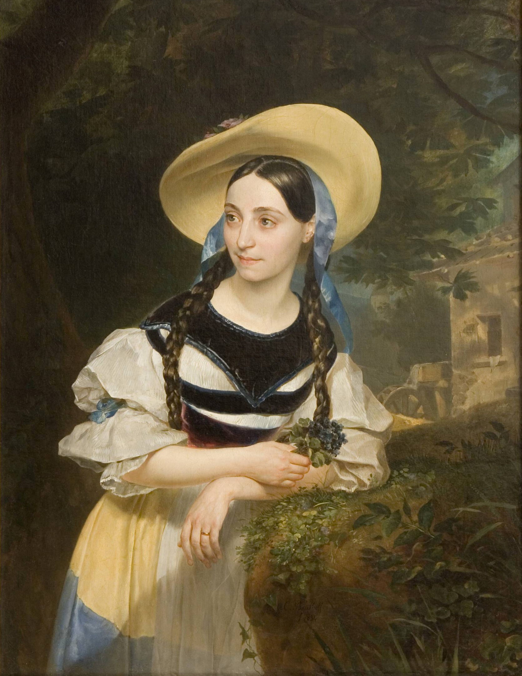 Portrét Fanny Persiani–Tacchinardi v roli Aminy by Karl Bryullov - 1834 