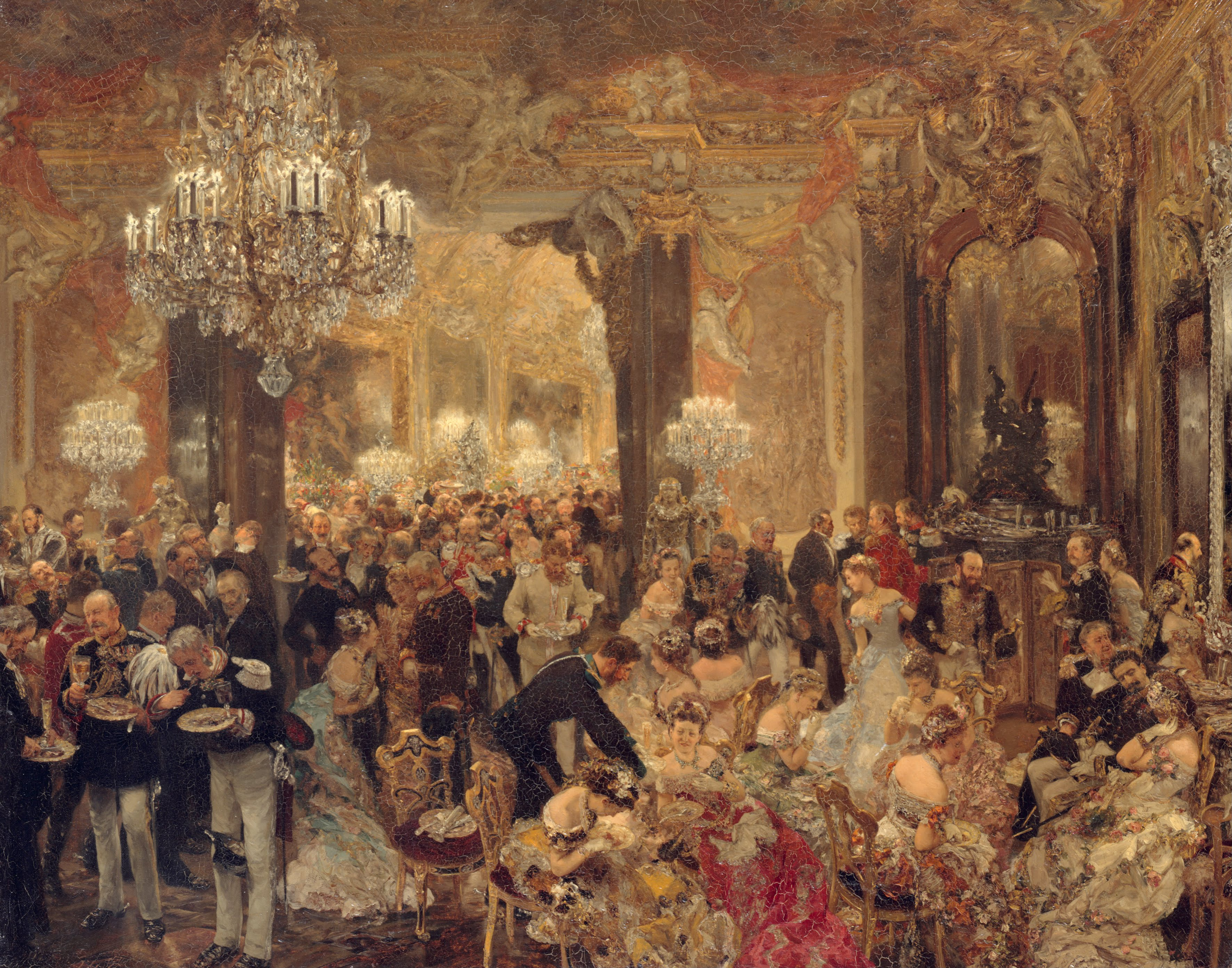 The Dinner at the Ball by Adolph von Menzel - 1878 - 71 x 90 cm Alte Nationalgalerie