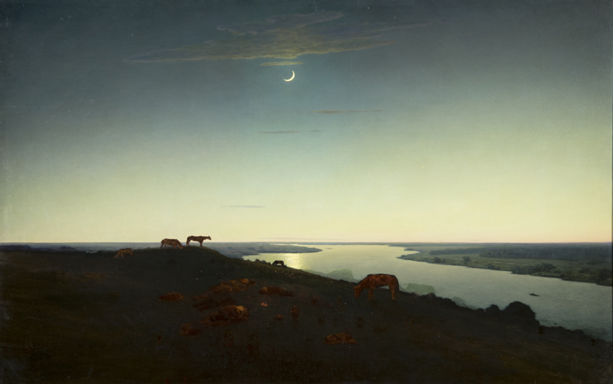 夜景 by Arkhip Kuindzhi - 1905-1908年 - 107 х 169 cm 