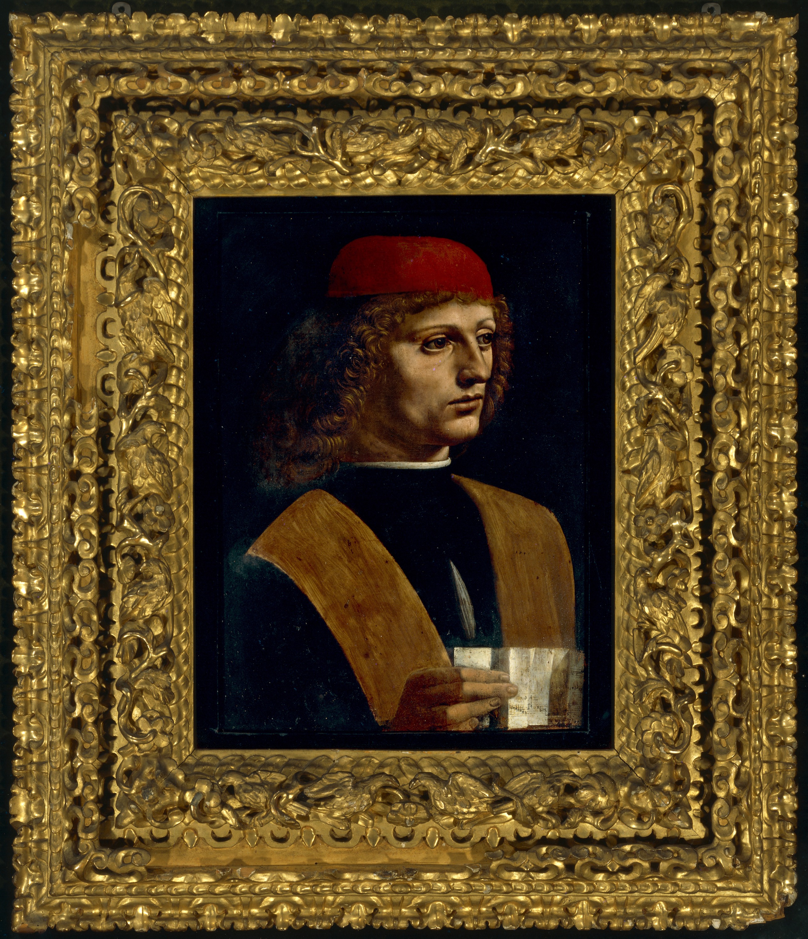 بورتريه عازف by Leonardo da Vinci - حوالي 1483-1487 م - 44.7 سم في 30 سم 