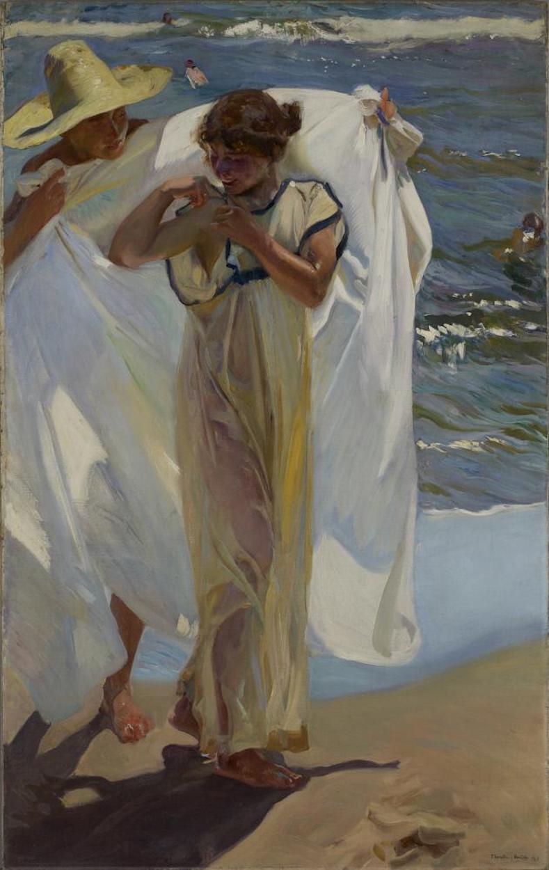 Yüzmeden Sonra (orig. "After the Bath") by Joaquín Sorolla - 1908 - 176 × 111.5 cm 