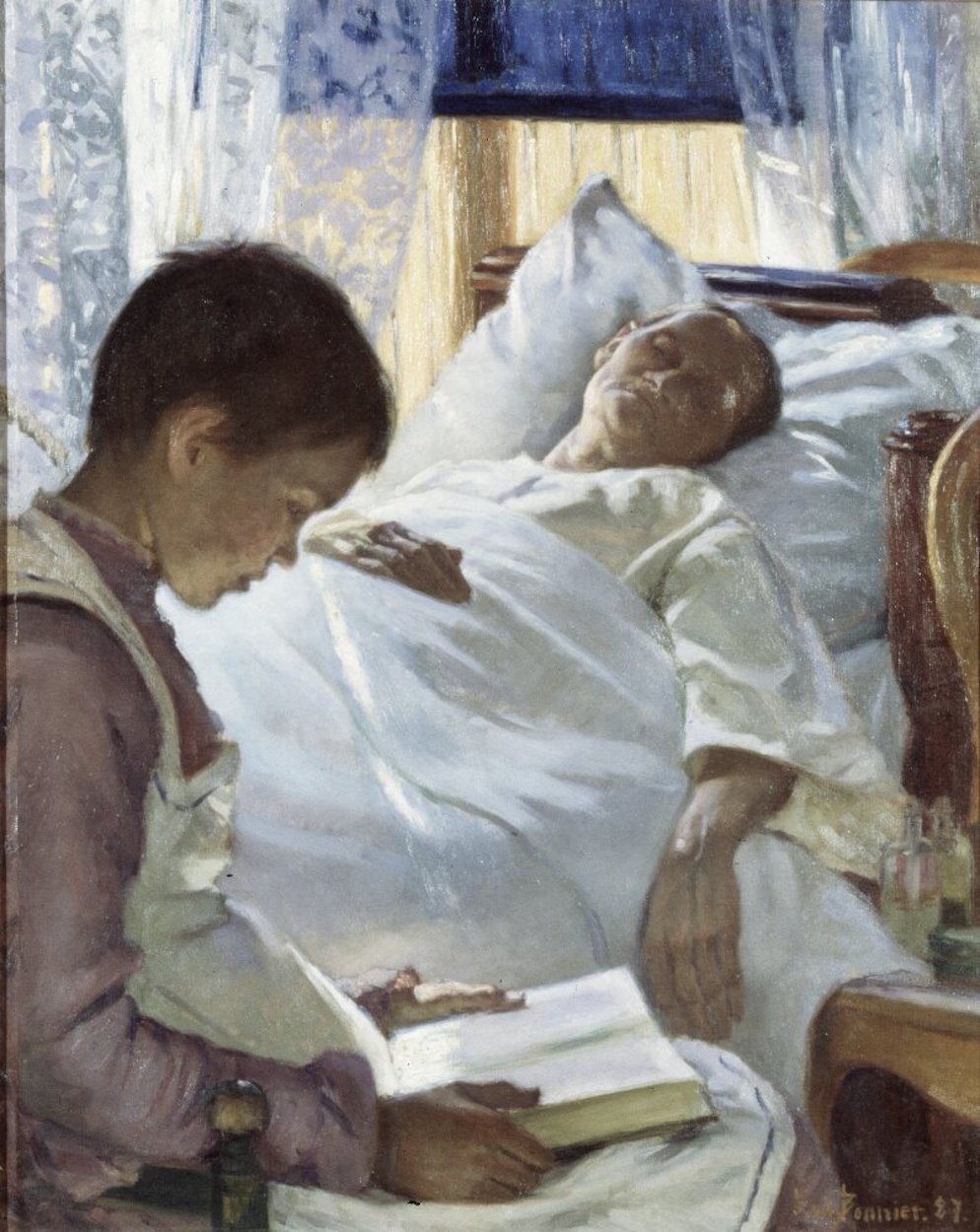 Одраз у плавом by Eva Bonnier - 1887. - 80 x 64 cm 