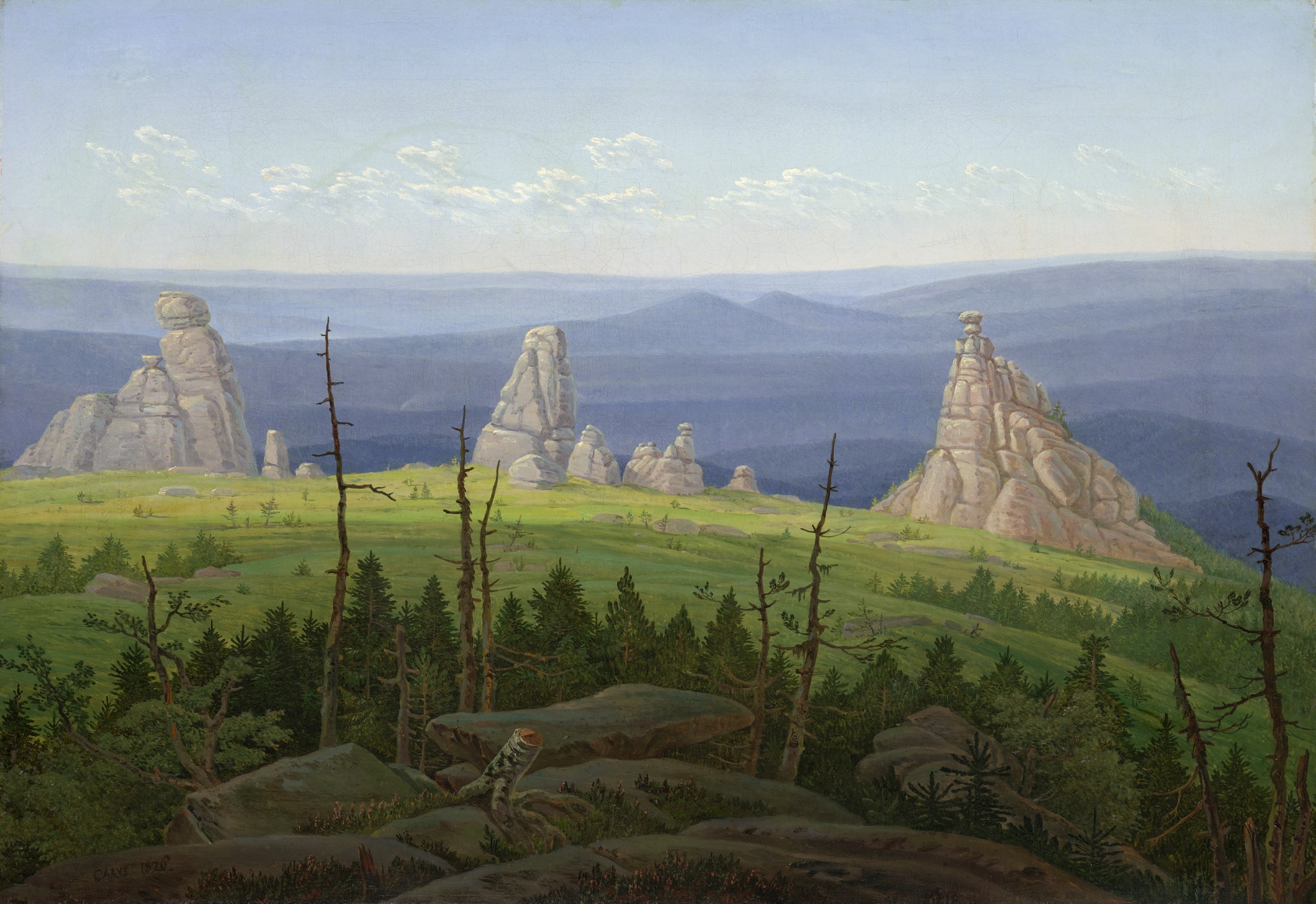 Οι τρεις βράχοι στα Γιγάντια Βουνά by Carl Gustav Carus - 1826 - 64 x 92,5 εκ. 