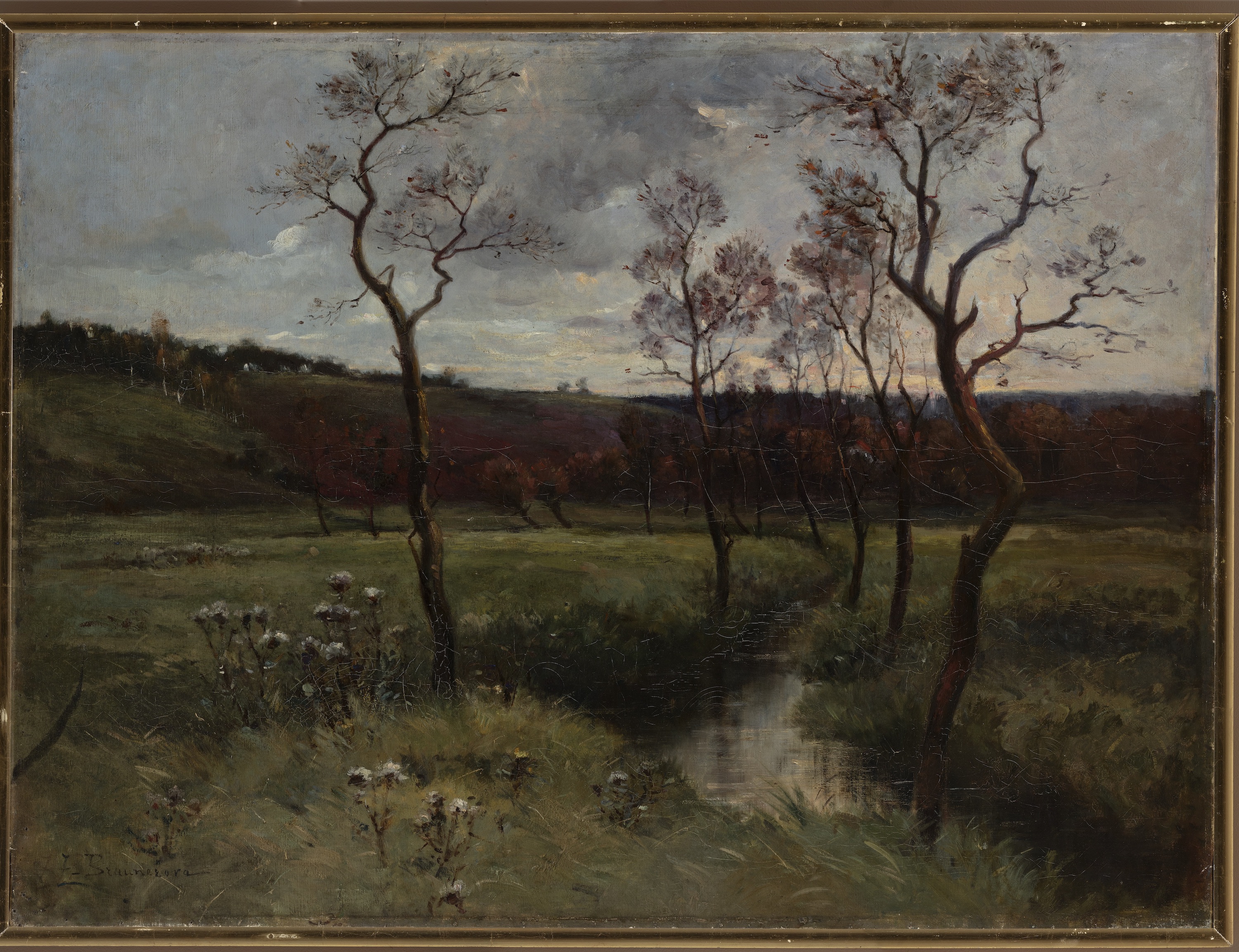 Roztoky'de Sessiz Bir Vadi (orig. "A Quiet Valley at Roztoky") by Zdenka Braunerová - 1886 civarı - 83 x 110 cm 