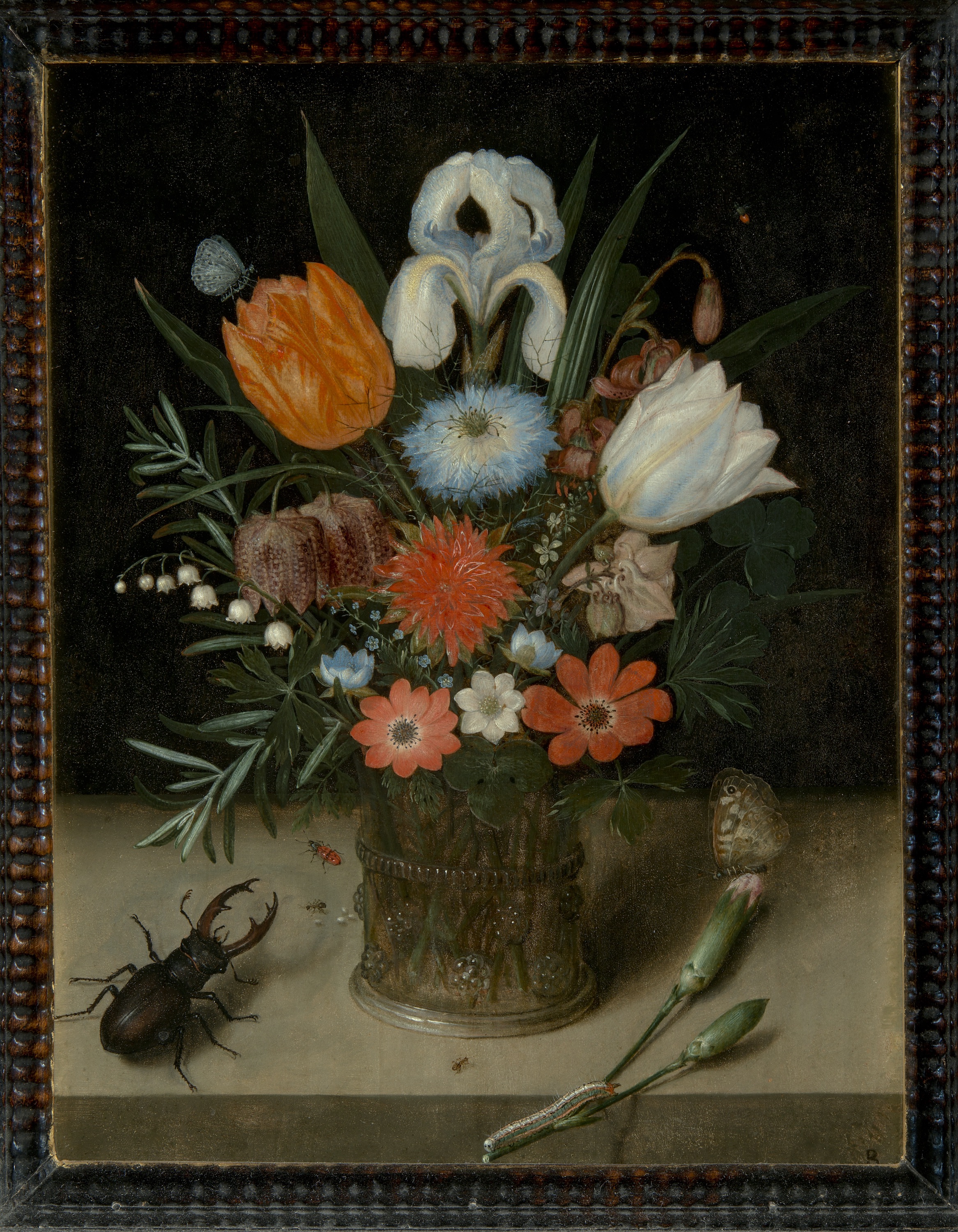 फूलों का गुलदस्ता by Peter Binoit - १६१३ - २८.५ x २१.६ से.मी. 