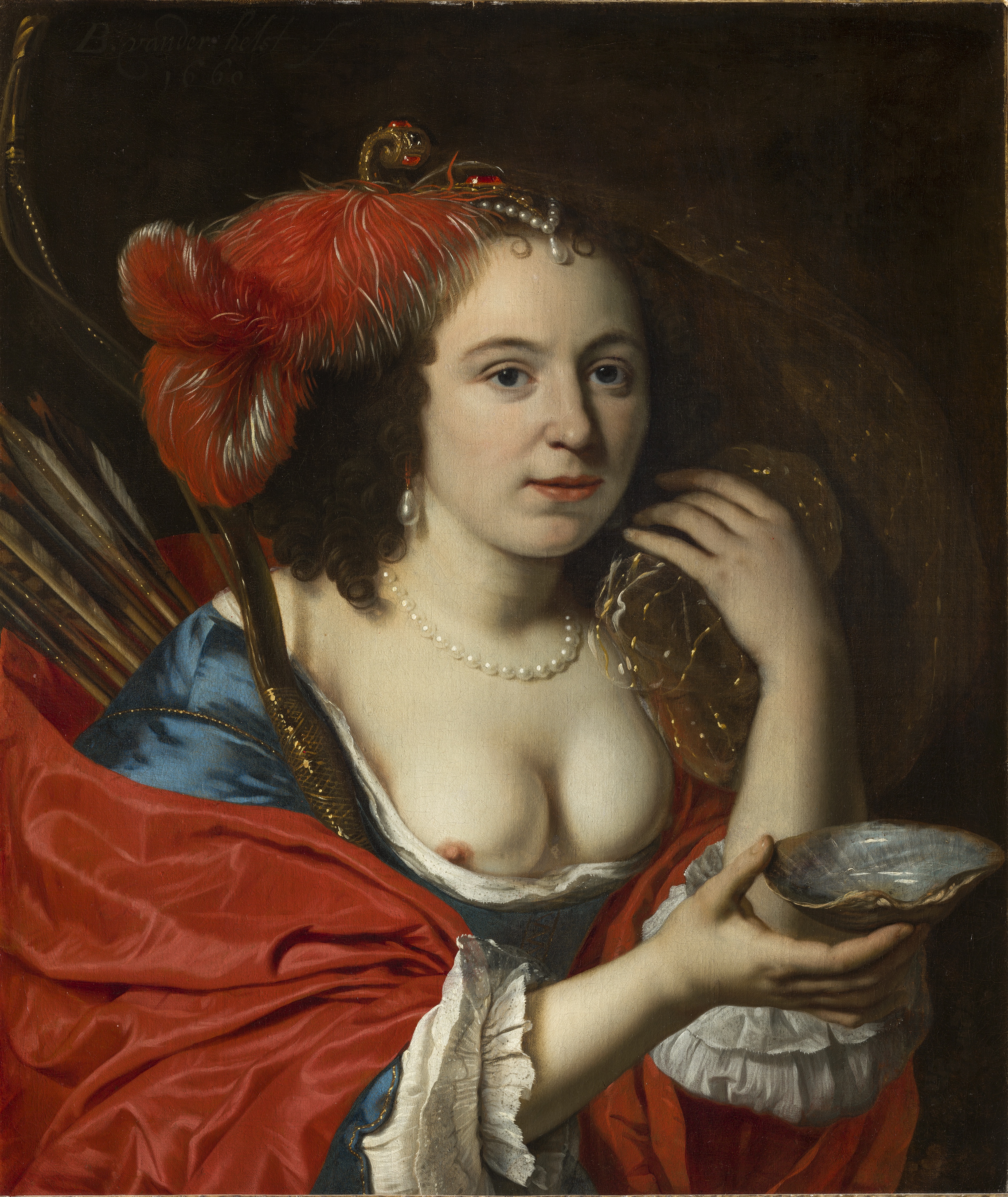 Portretul soției artistului Anna du Pire ca Granida by Bartholomeus van der Helst - 1660 - 70 x 58,5 cm 